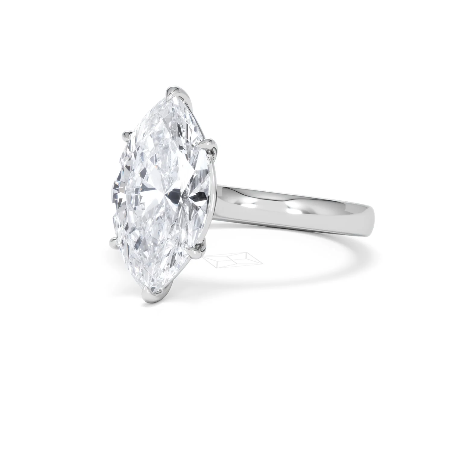 Amora Marquise 3.00ct Lab Diamond Engagement Ring G/VS Set in 18K White Gold - Image 82