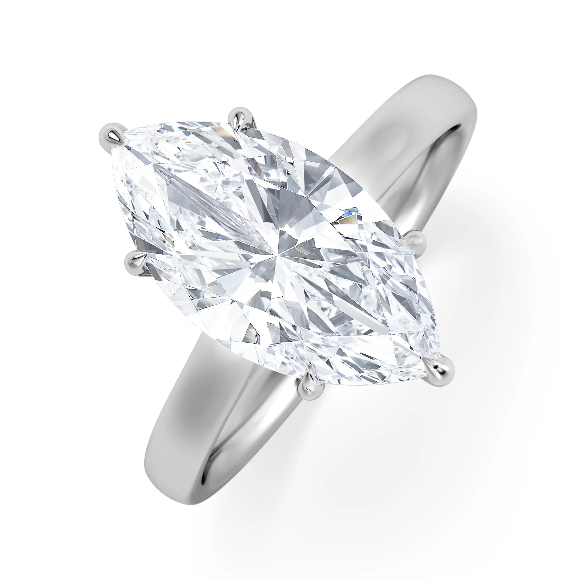 Amora Marquise 3.00ct Lab Diamond Engagement Ring G/VS Set in Platinum