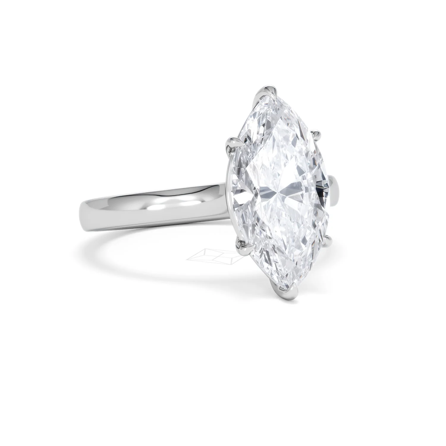 Amora Marquise 3.00ct Lab Diamond Engagement Ring G/VS Set in Platinum - Image 13