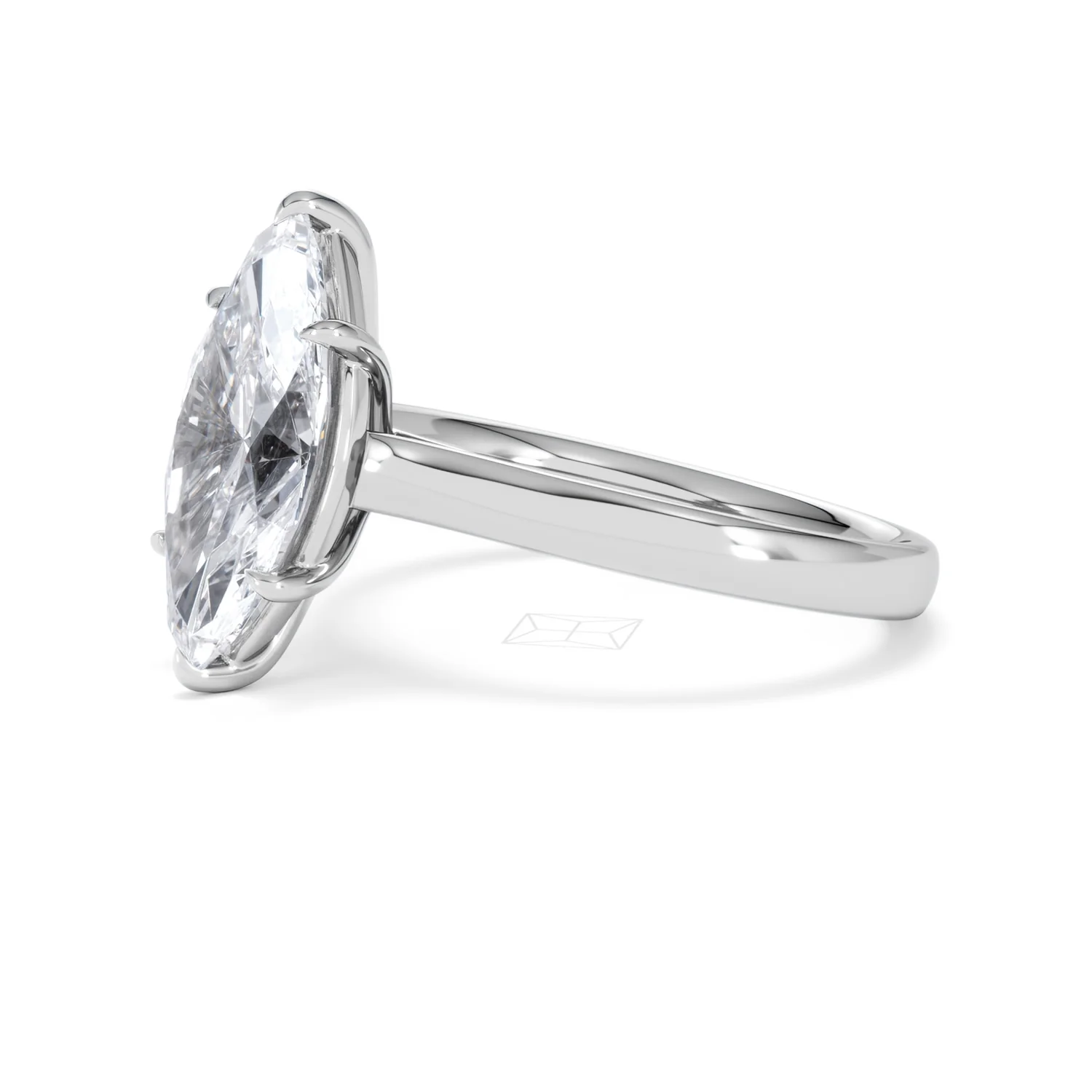 Amora Marquise 3.00ct Lab Diamond Engagement Ring G/VS Set in Platinum - Image 75