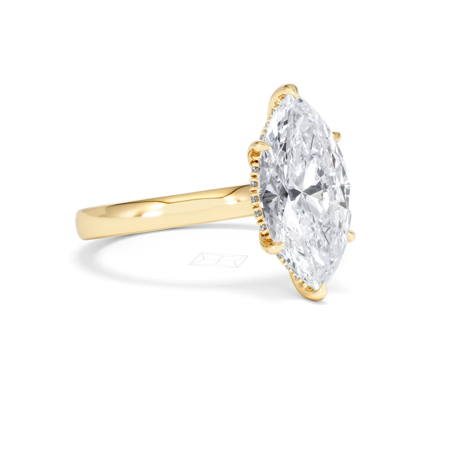 Amora Marquise 3.11ct Hidden Halo Lab Diamond Engagement Ring G/VS Set in 18K Gold - Image 18