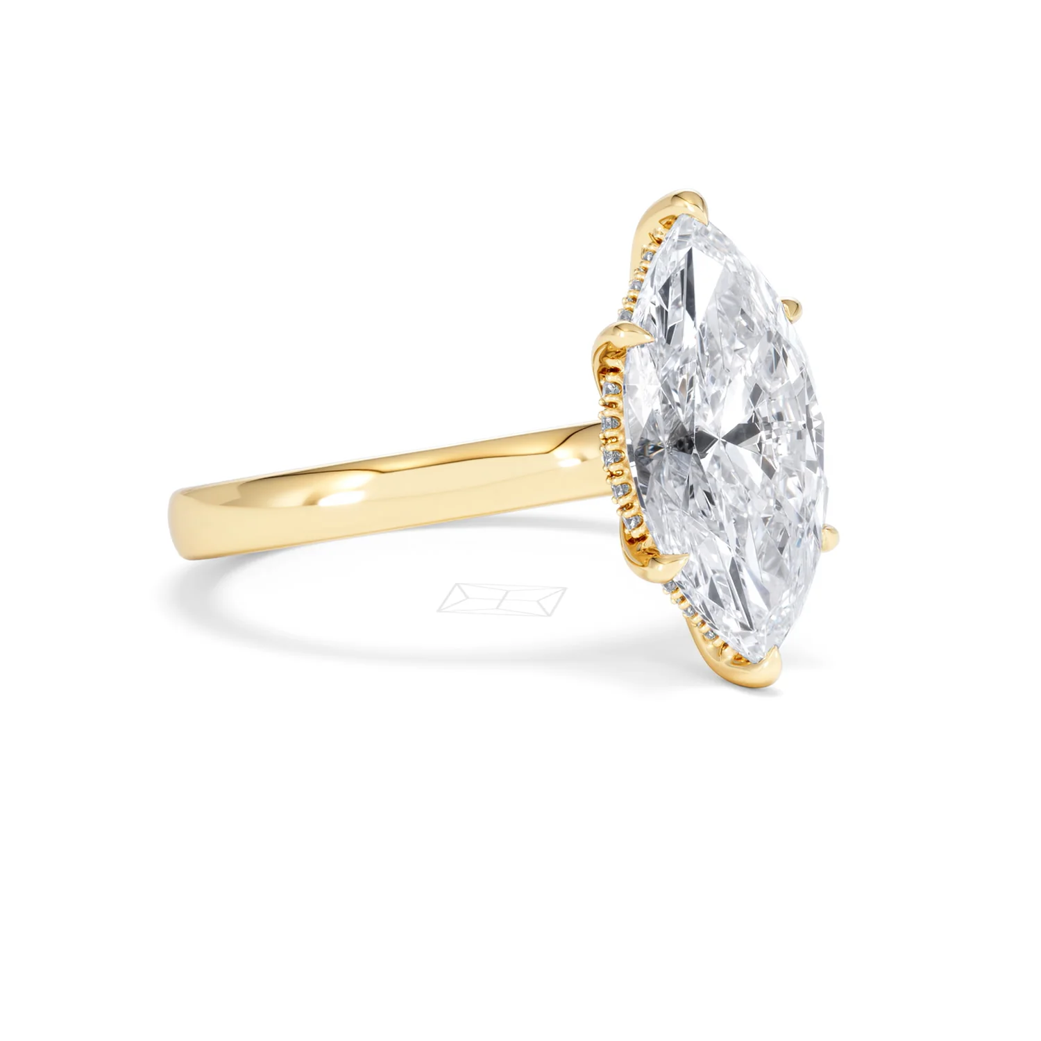 Amora Marquise 3.11ct Hidden Halo Lab Diamond Engagement Ring G/VS Set in 18K Gold - Image 19