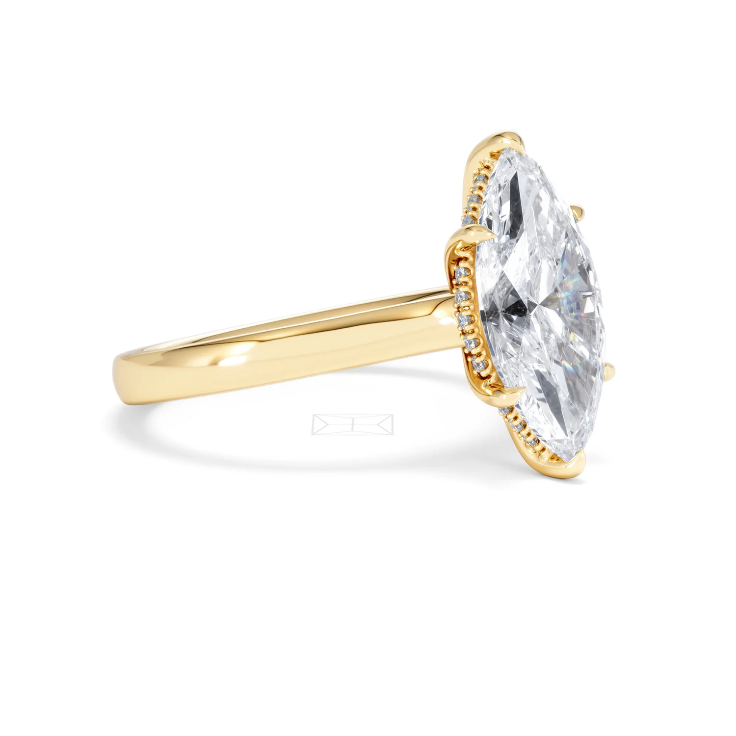 Amora Marquise 3.11ct Hidden Halo Lab Diamond Engagement Ring G/VS Set in 18K Gold - Image 21