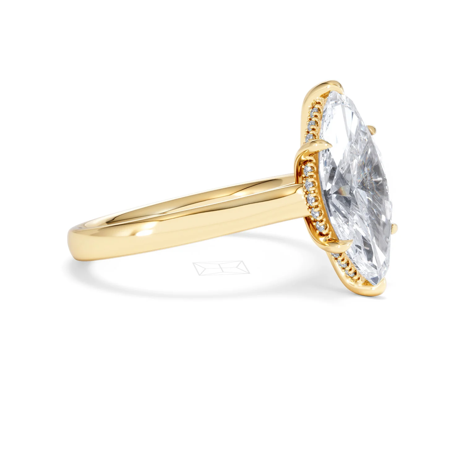 Amora Marquise 3.11ct Hidden Halo Lab Diamond Engagement Ring G/VS Set in 18K Gold - Image 23