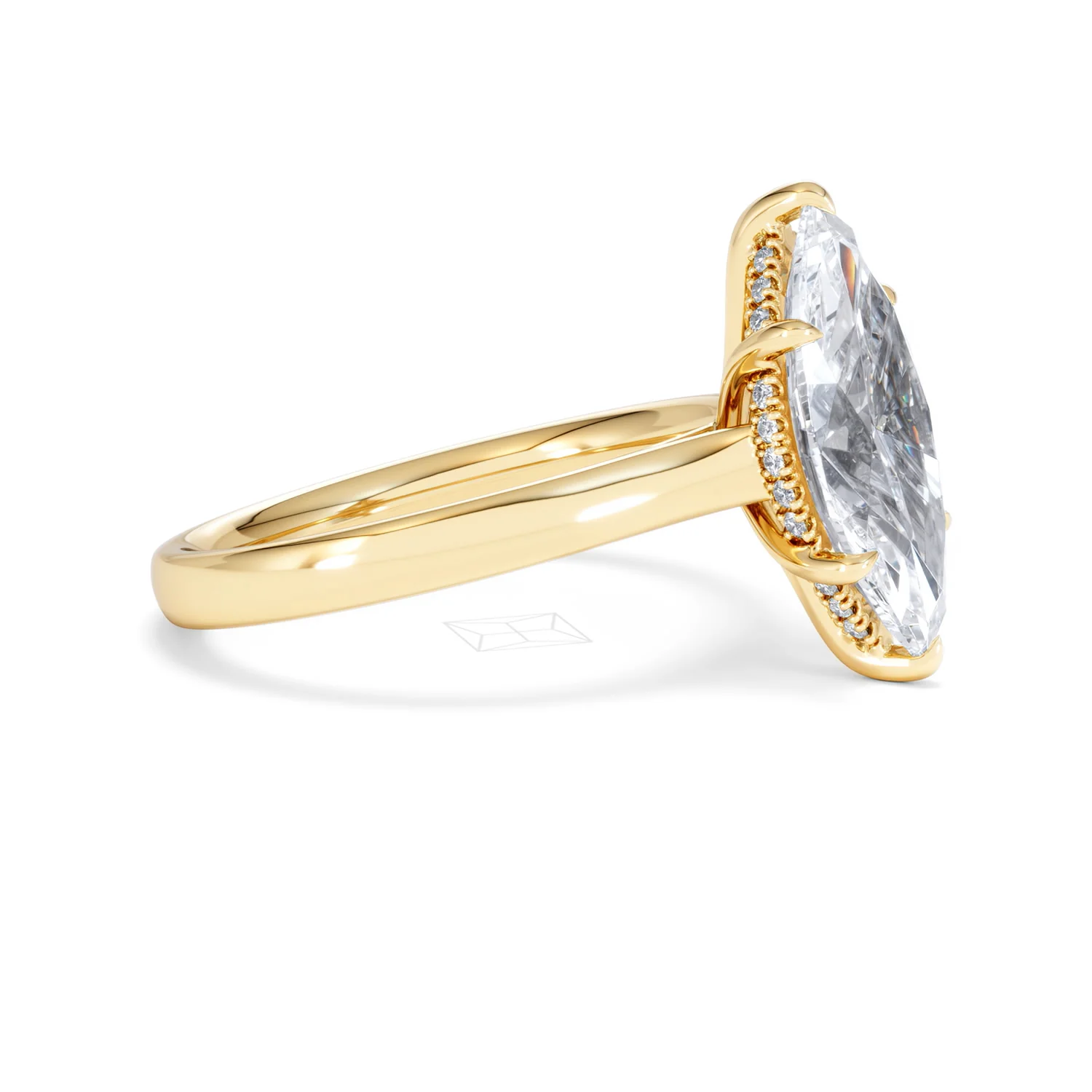 Amora Marquise 3.11ct Hidden Halo Lab Diamond Engagement Ring G/VS Set in 18K Gold - Image 25