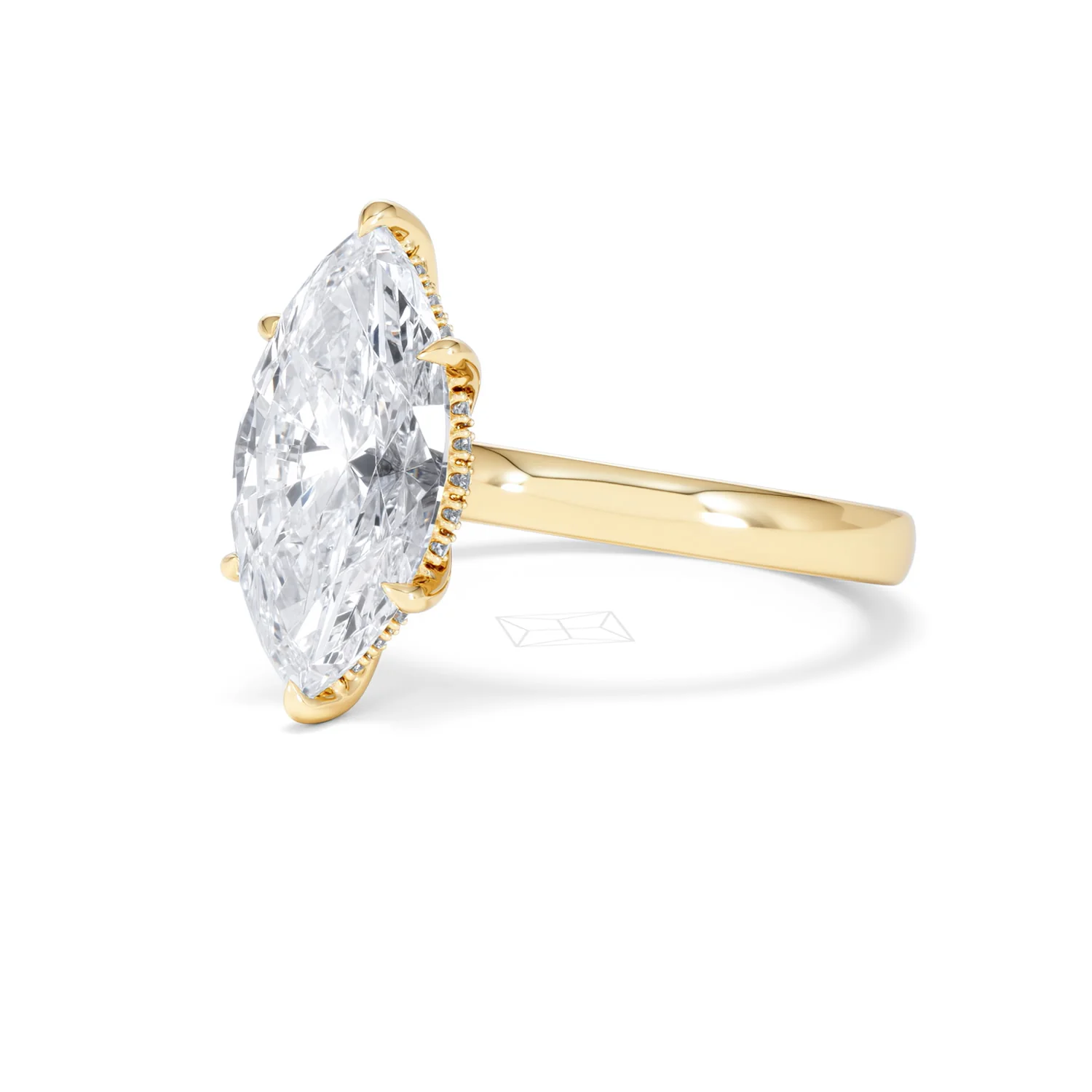 Amora Marquise 3.11ct Hidden Halo Lab Diamond Engagement Ring G/VS Set in 18K Gold - Image 83