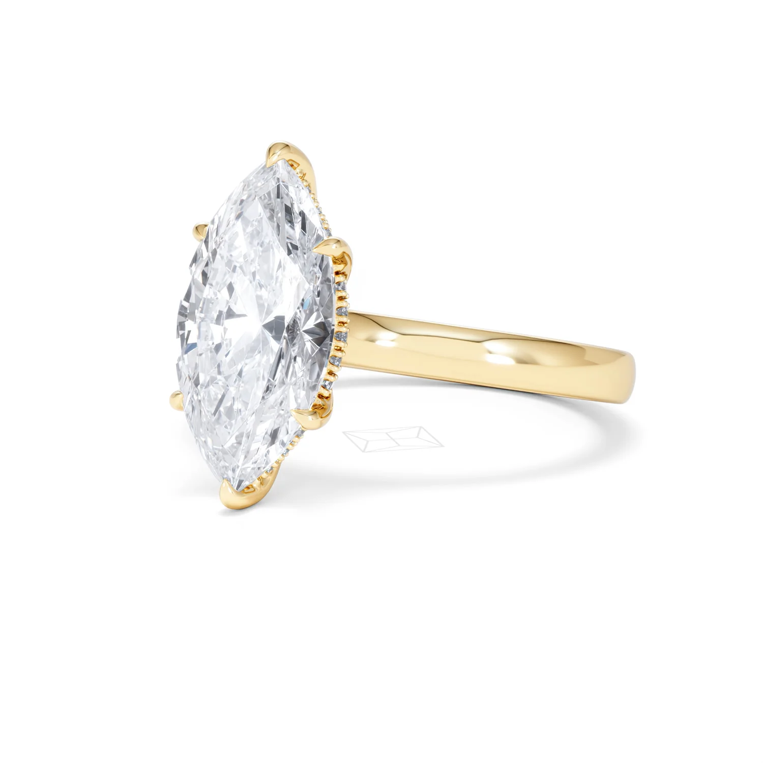 Amora Marquise 3.11ct Hidden Halo Lab Diamond Engagement Ring G/VS Set in 18K Gold - Image 84
