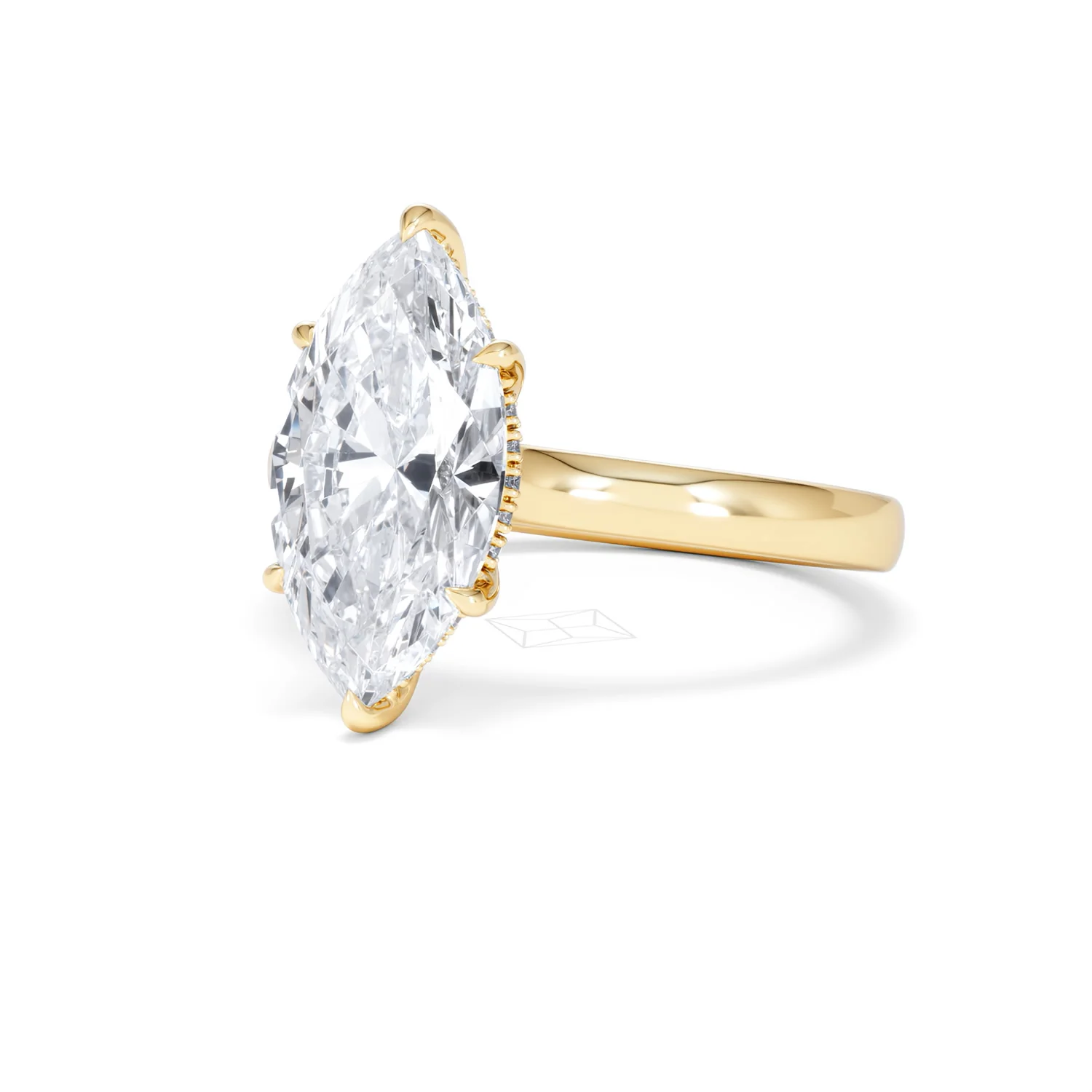 Amora Marquise 3.11ct Hidden Halo Lab Diamond Engagement Ring G/VS Set in 18K Gold - Image 85