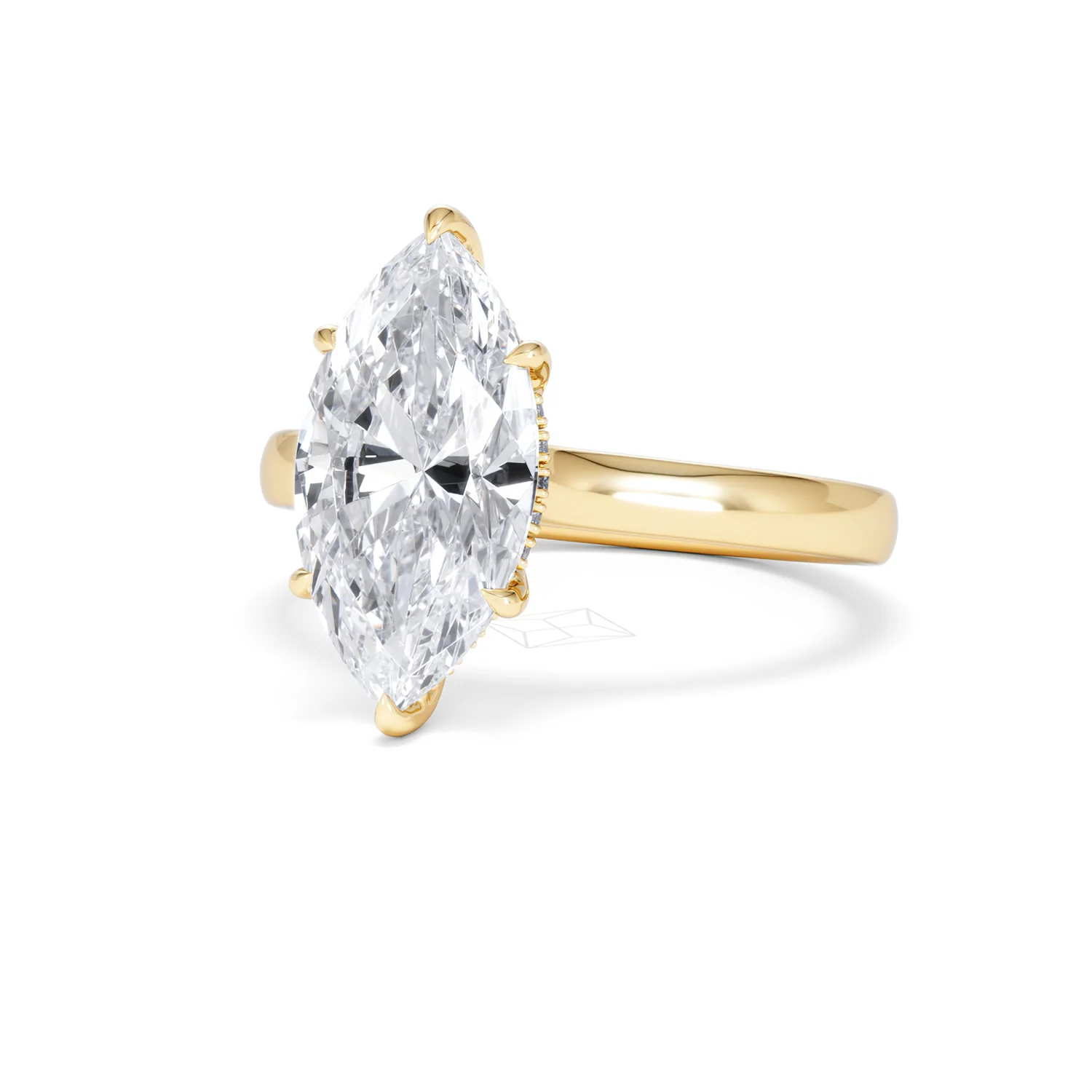 Amora Marquise 3.11ct Hidden Halo Lab Diamond Engagement Ring G/VS Set in 18K Gold - Image 86