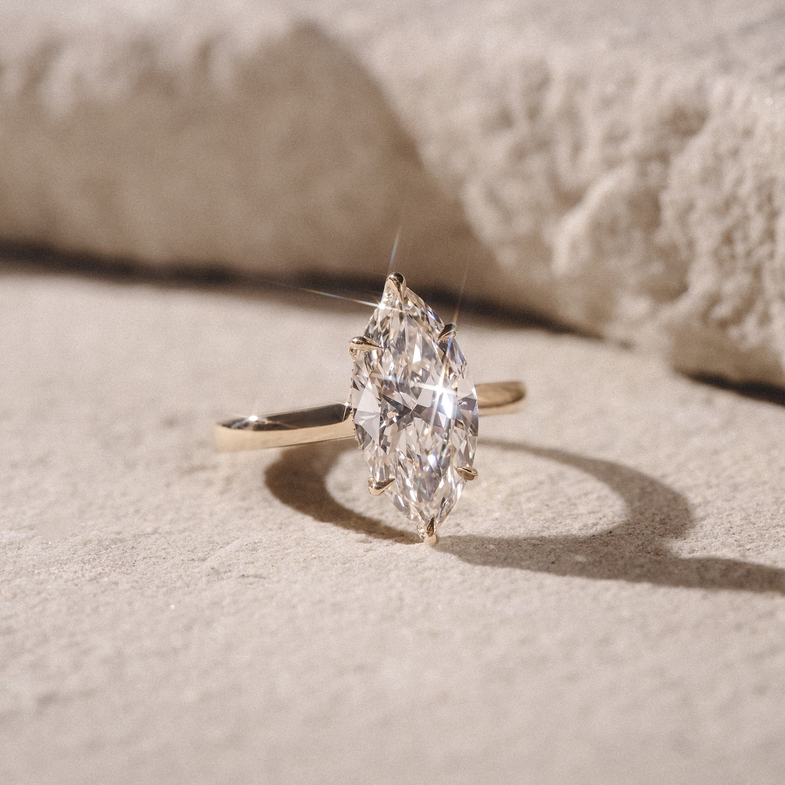 Amora Marquise 3.11ct Hidden Halo Lab Diamond Engagement Ring G/VS Set in 18K Gold - Image 9