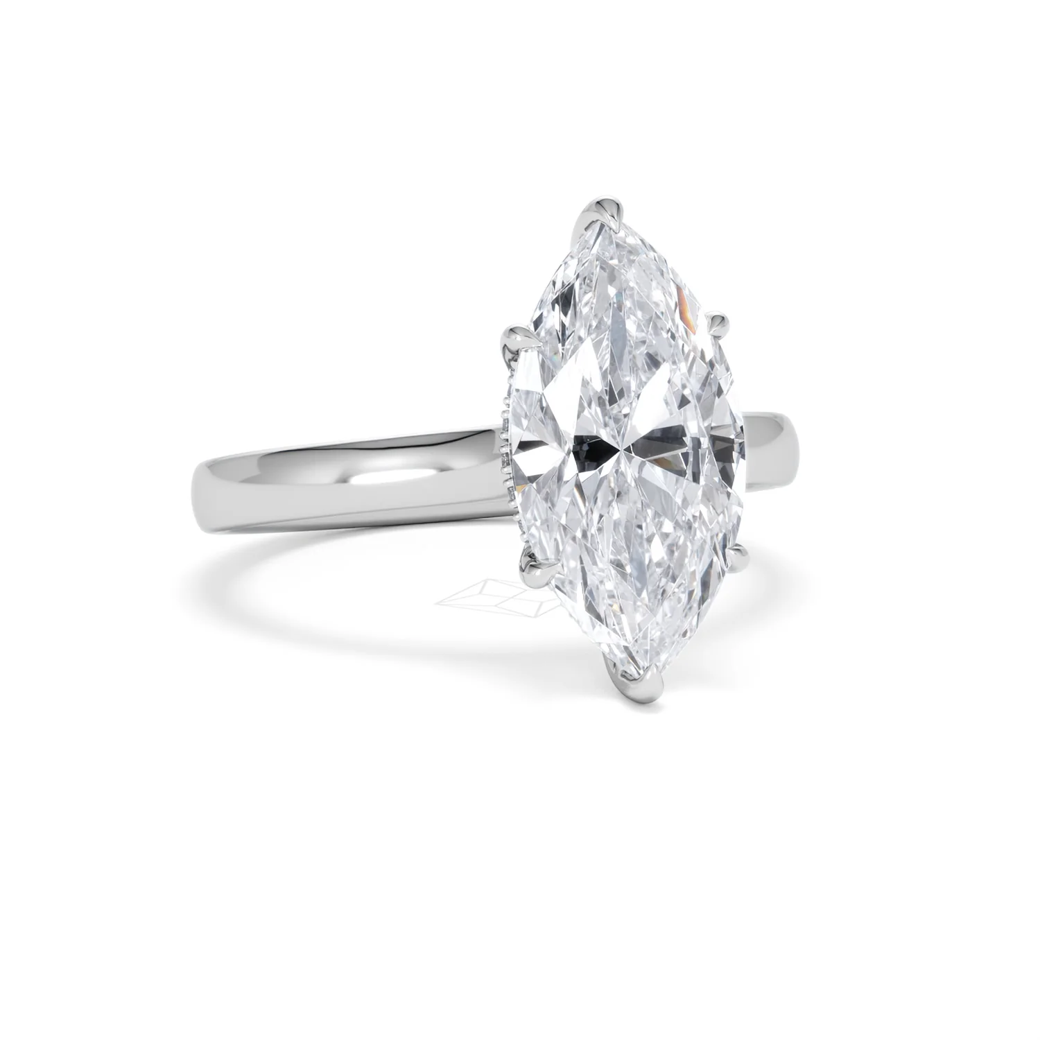 Amora Marquise 3.11ct Hidden Halo Lab Diamond Engagement Ring G/VS Set in 18K White Gold - Image 12