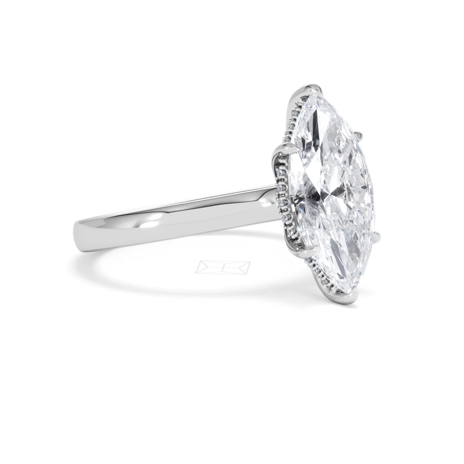 Amora Marquise 3.11ct Hidden Halo Lab Diamond Engagement Ring G/VS Set in 18K White Gold - Image 17