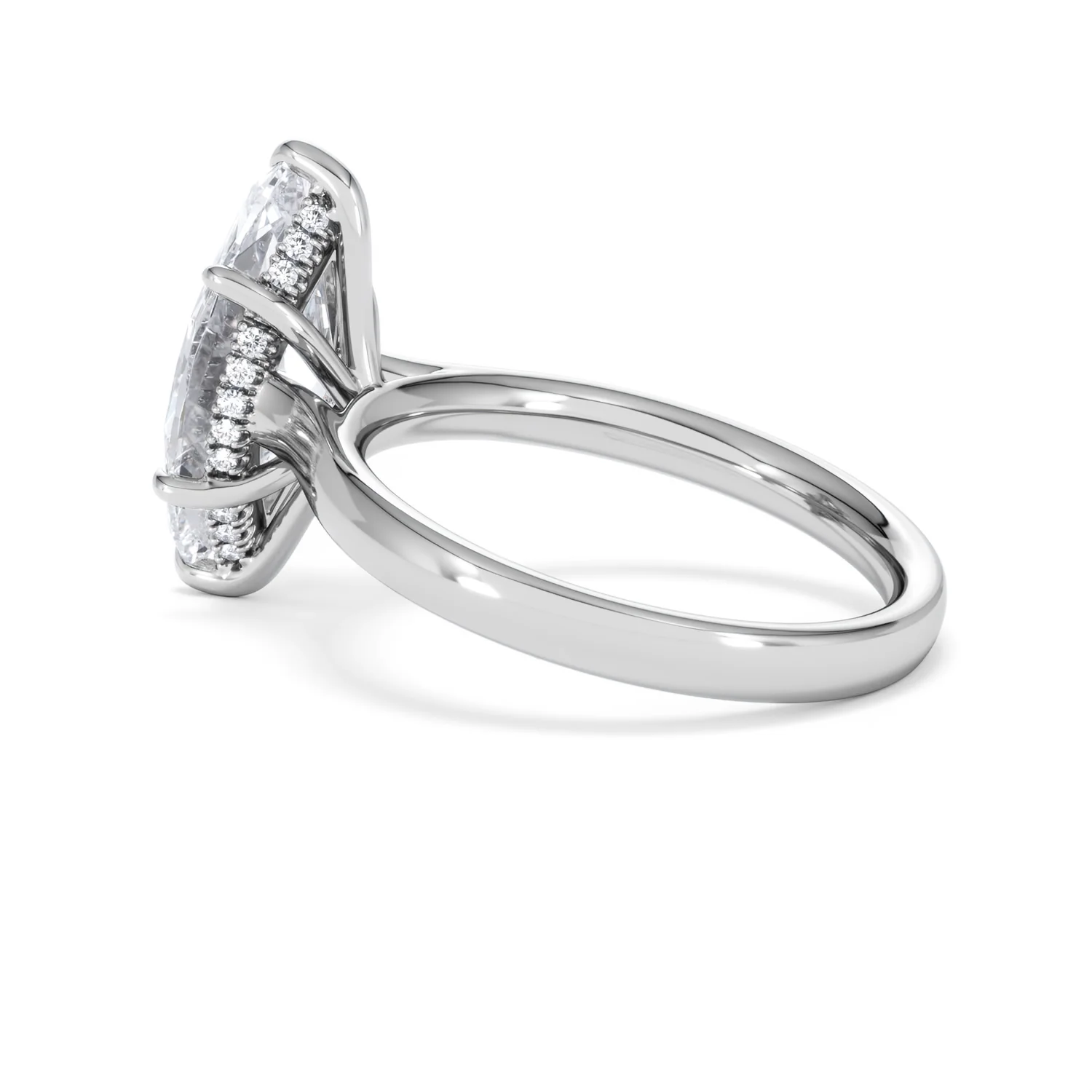 Amora Marquise 3.11ct Hidden Halo Lab Diamond Engagement Ring G/VS Set in 18K White Gold - Image 62