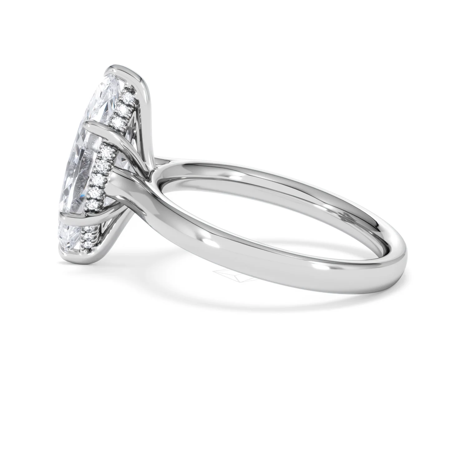 Amora Marquise 3.11ct Hidden Halo Lab Diamond Engagement Ring G/VS Set in 18K White Gold - Image 65