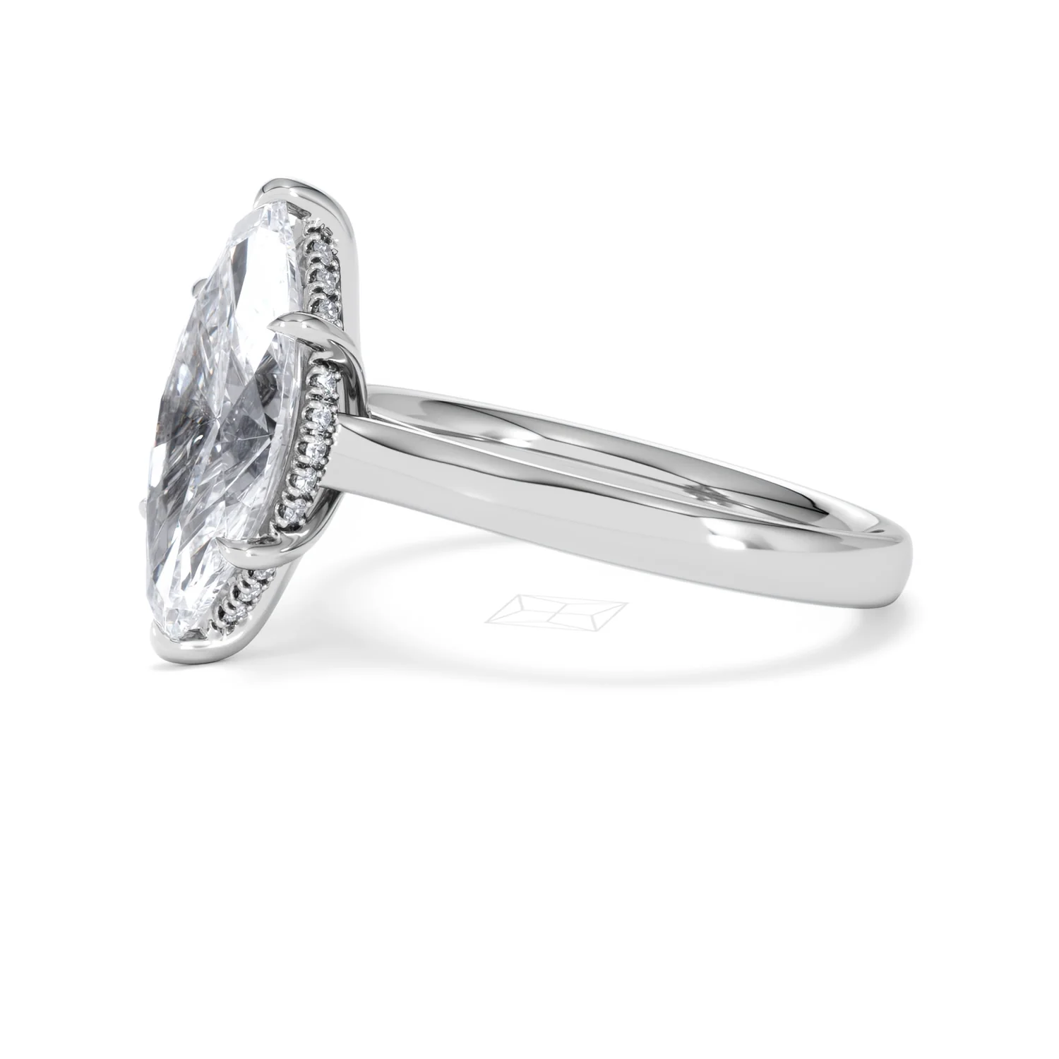 Amora Marquise 3.11ct Hidden Halo Lab Diamond Engagement Ring G/VS Set in 18K White Gold - Image 74