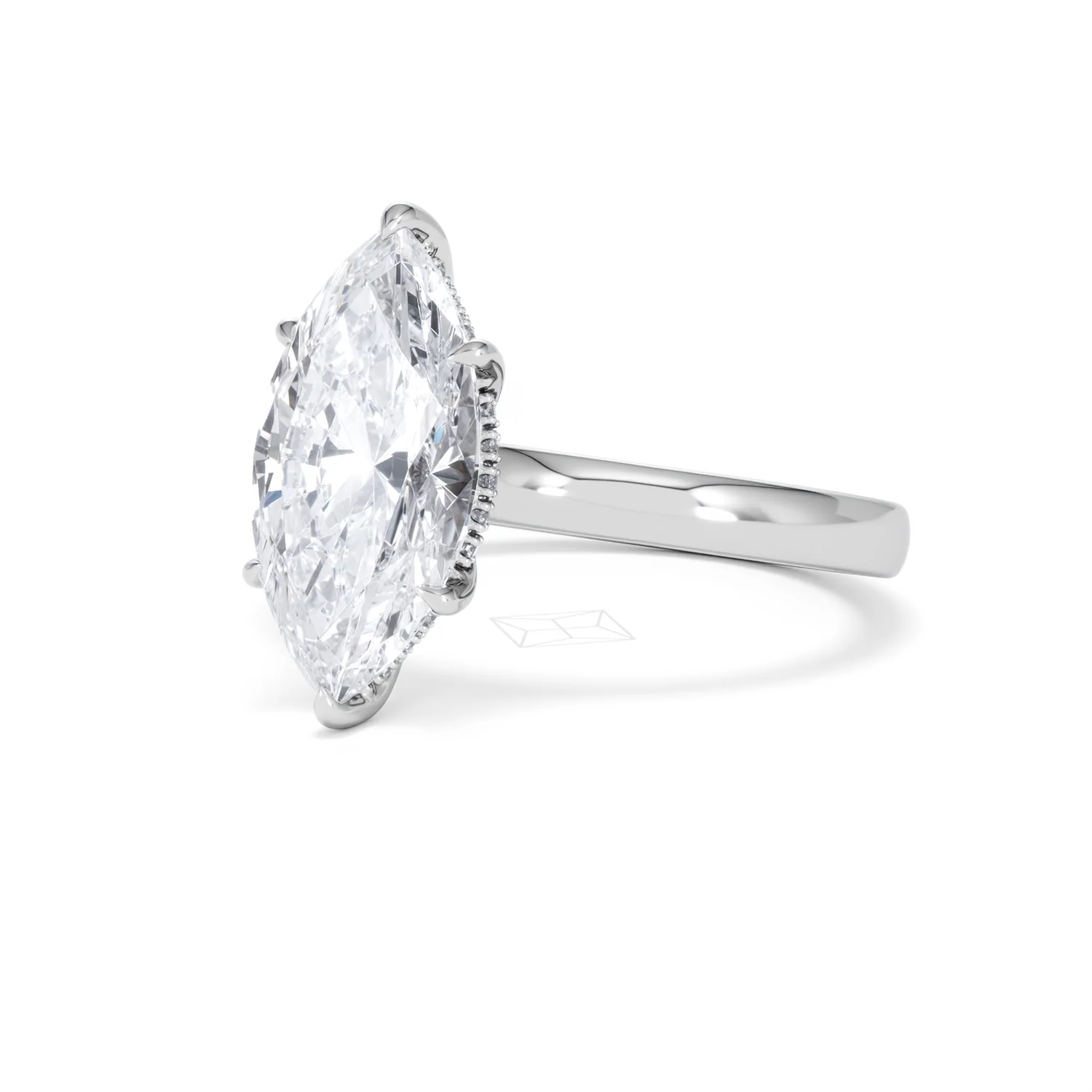 Amora Marquise 3.11ct Hidden Halo Lab Diamond Engagement Ring G/VS Set in 18K White Gold - Image 81