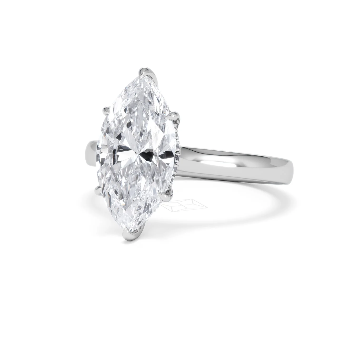 Amora Marquise 3.11ct Hidden Halo Lab Diamond Engagement Ring G/VS Set in 18K White Gold - Image 83