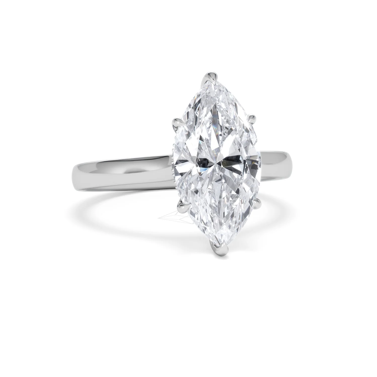 Amora Marquise 3.11ct Hidden Halo Lab Diamond Engagement Ring G/VS Set in Platinum - Image 11