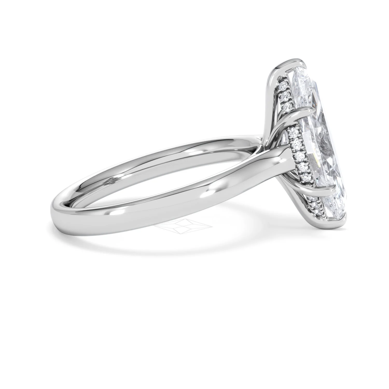 Amora Marquise 3.11ct Hidden Halo Lab Diamond Engagement Ring G/VS Set in Platinum - Image 27