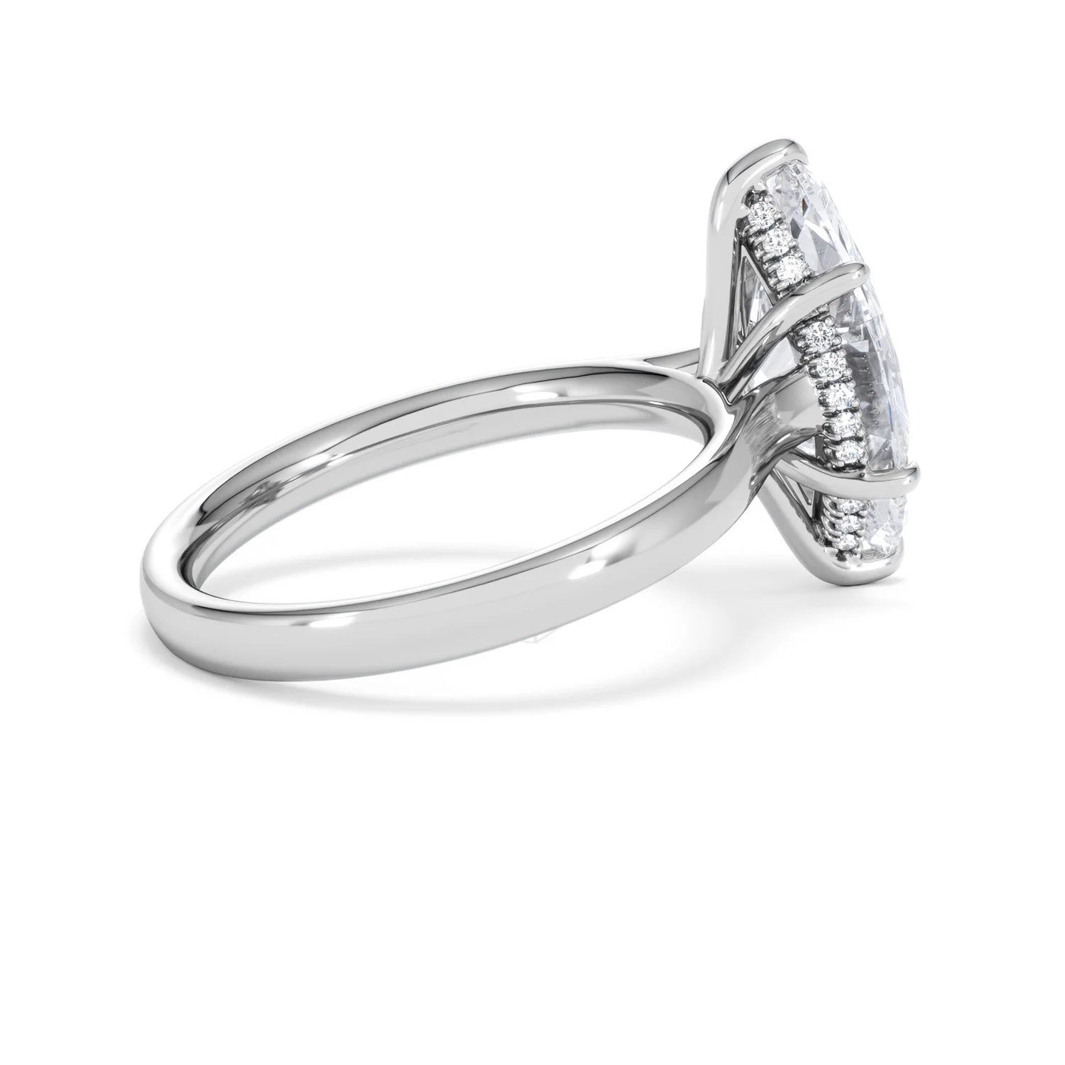 Amora Marquise 3.11ct Hidden Halo Lab Diamond Engagement Ring G/VS Set in Platinum - Image 33