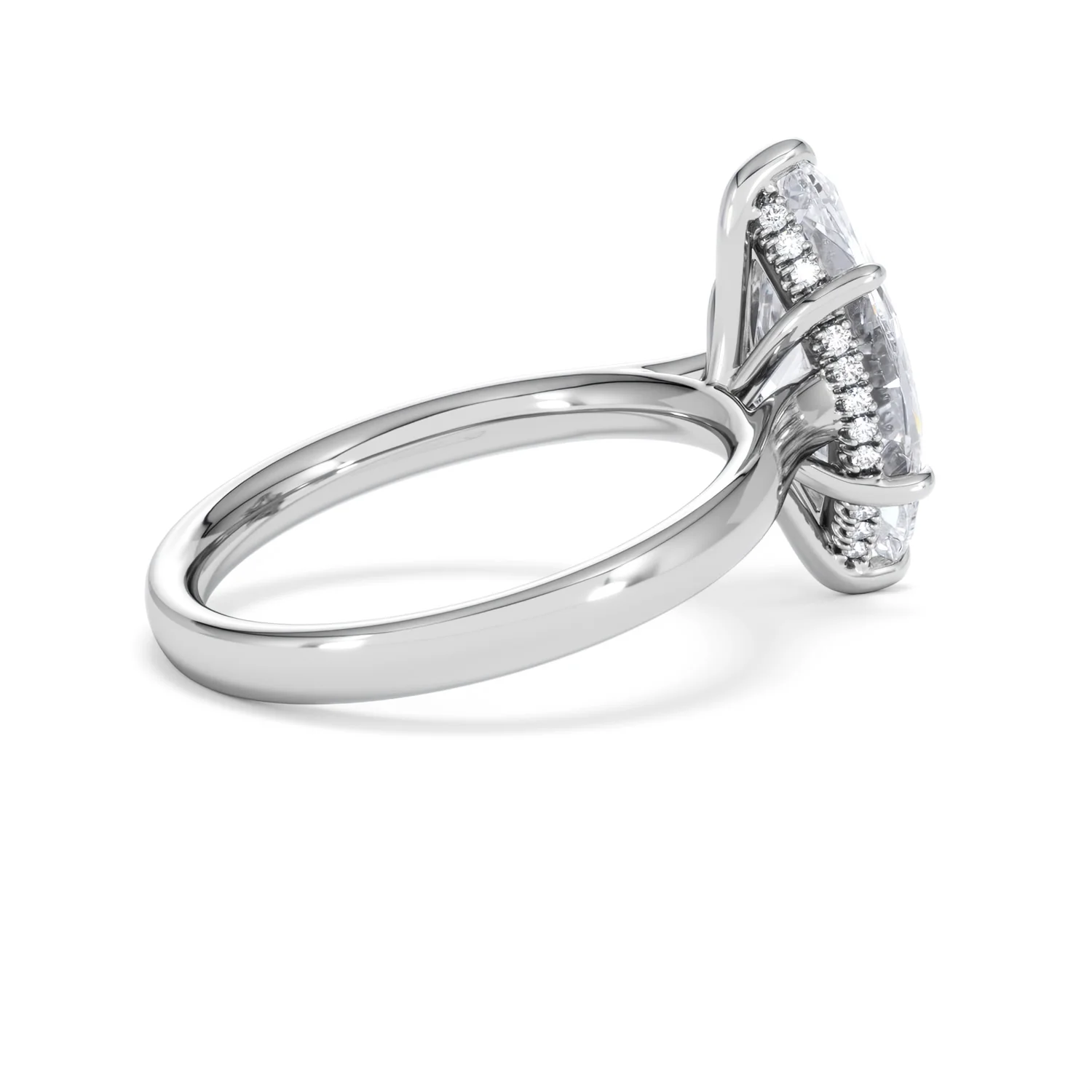 Amora Marquise 3.11ct Hidden Halo Lab Diamond Engagement Ring G/VS Set in Platinum - Image 34
