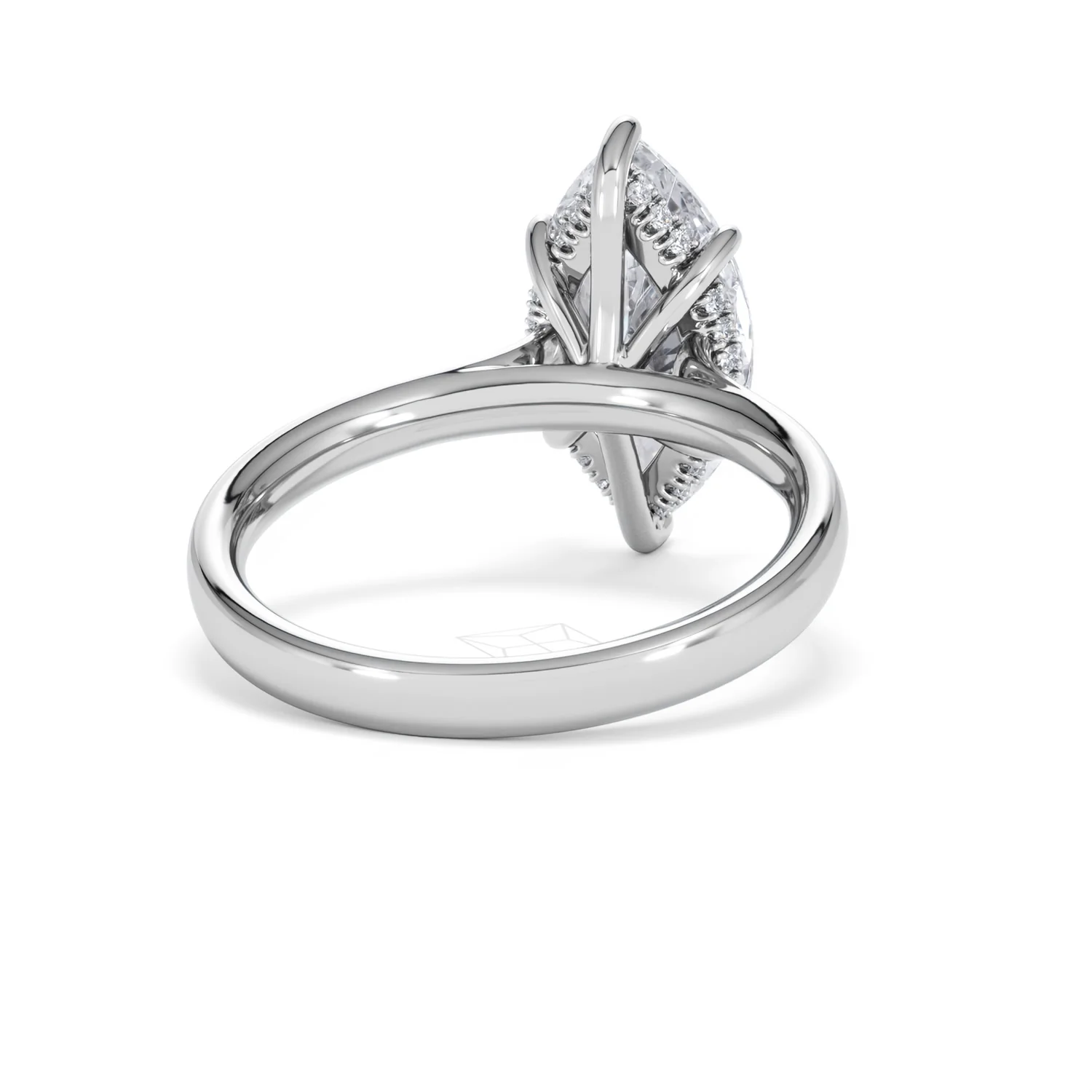 Amora Marquise 3.11ct Hidden Halo Lab Diamond Engagement Ring G/VS Set in Platinum - Image 44