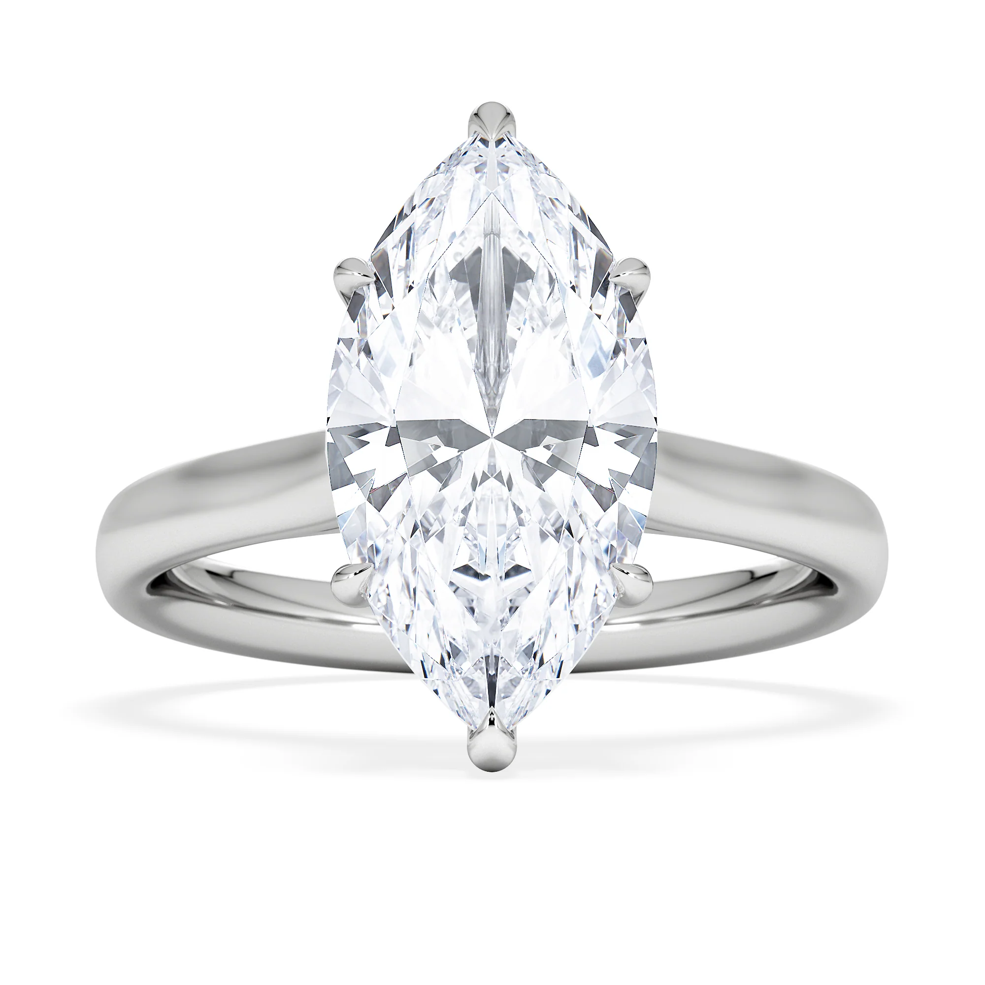 Amora Marquise 3.11ct Hidden Halo Lab Diamond Engagement Ring G/VS Set in Platinum - Image 6