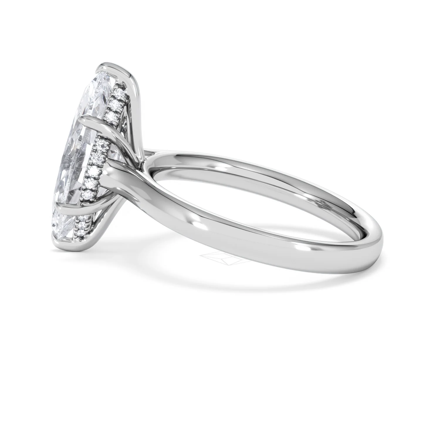 Amora Marquise 3.11ct Hidden Halo Lab Diamond Engagement Ring G/VS Set in Platinum - Image 66