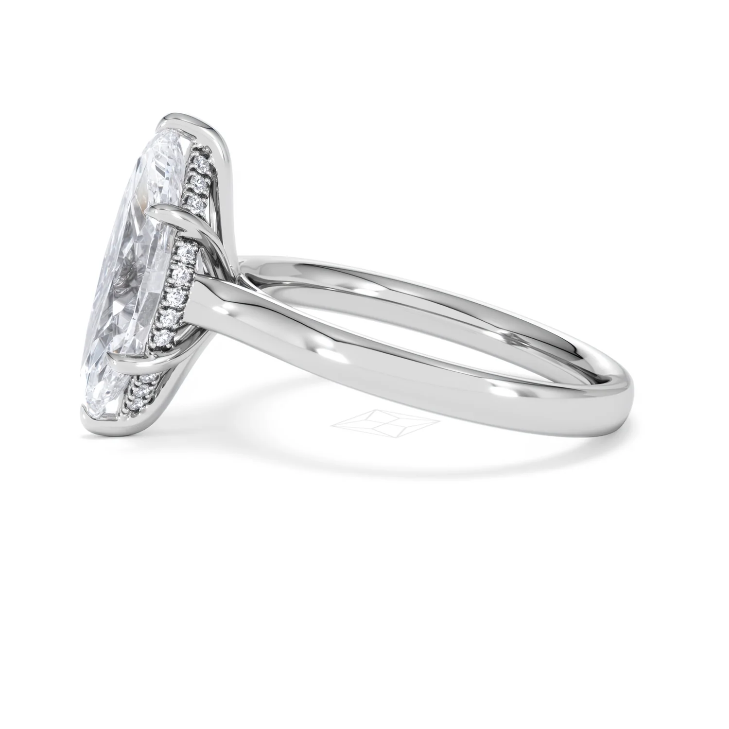 Amora Marquise 3.11ct Hidden Halo Lab Diamond Engagement Ring G/VS Set in Platinum - Image 70