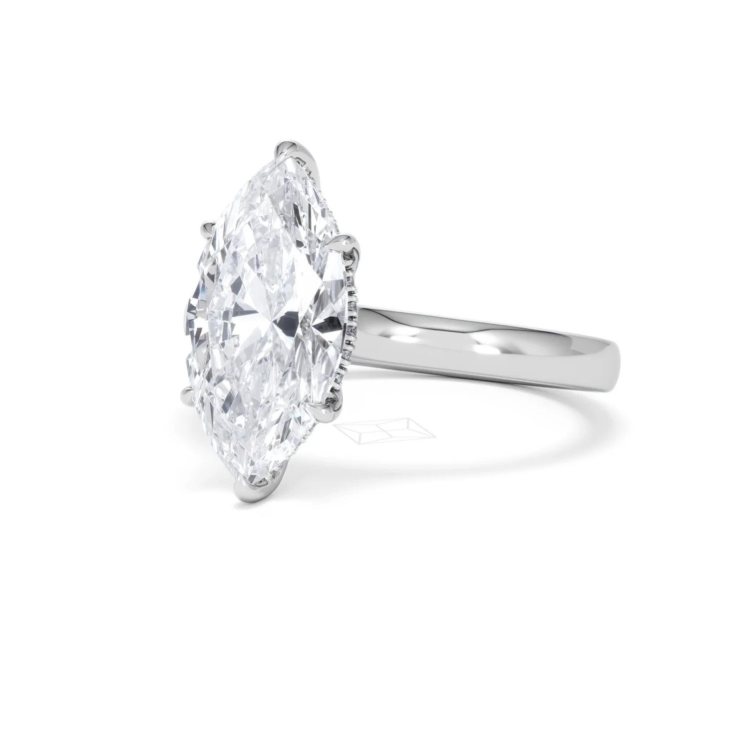 Amora Marquise 3.11ct Hidden Halo Lab Diamond Engagement Ring G/VS Set in Platinum - Image 82