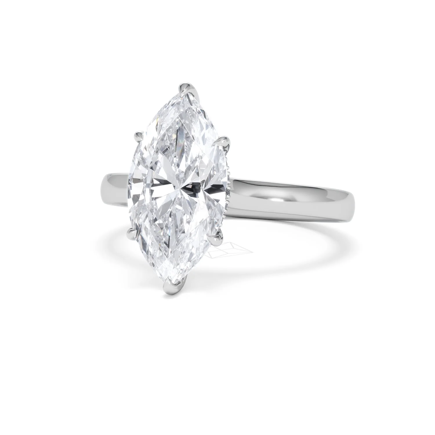 Amora Marquise 3.11ct Hidden Halo Lab Diamond Engagement Ring G/VS Set in Platinum - Image 84