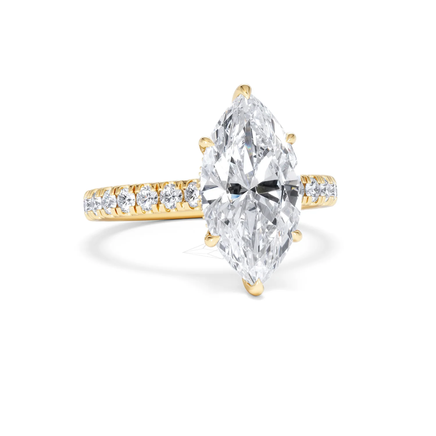 Amora Marquise 3.36ct Hidden Halo Lab Diamond Engagement Ring With Hidden Halo Set in 18K Gold - Image 11