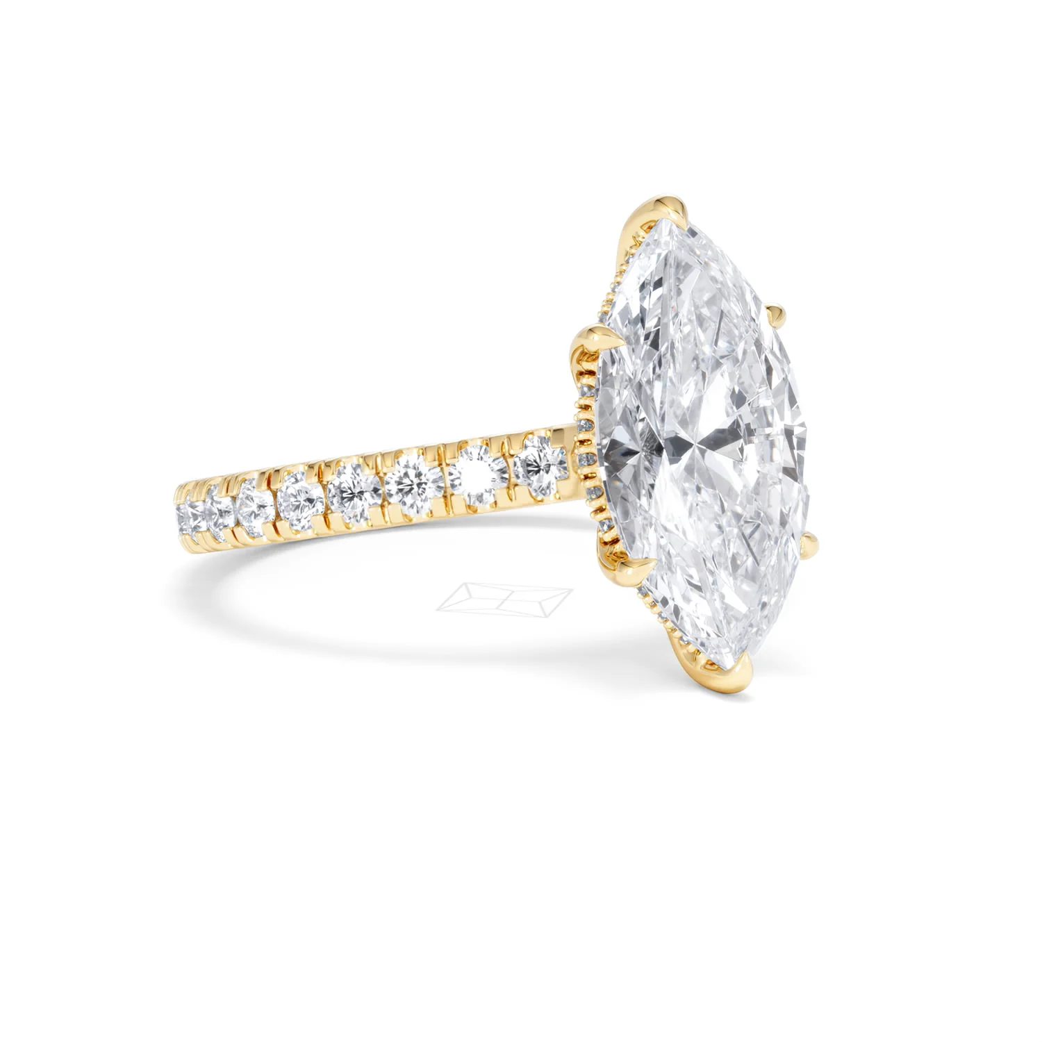 Amora Marquise 3.36ct Hidden Halo Lab Diamond Engagement Ring With Hidden Halo Set in 18K Gold - Image 15