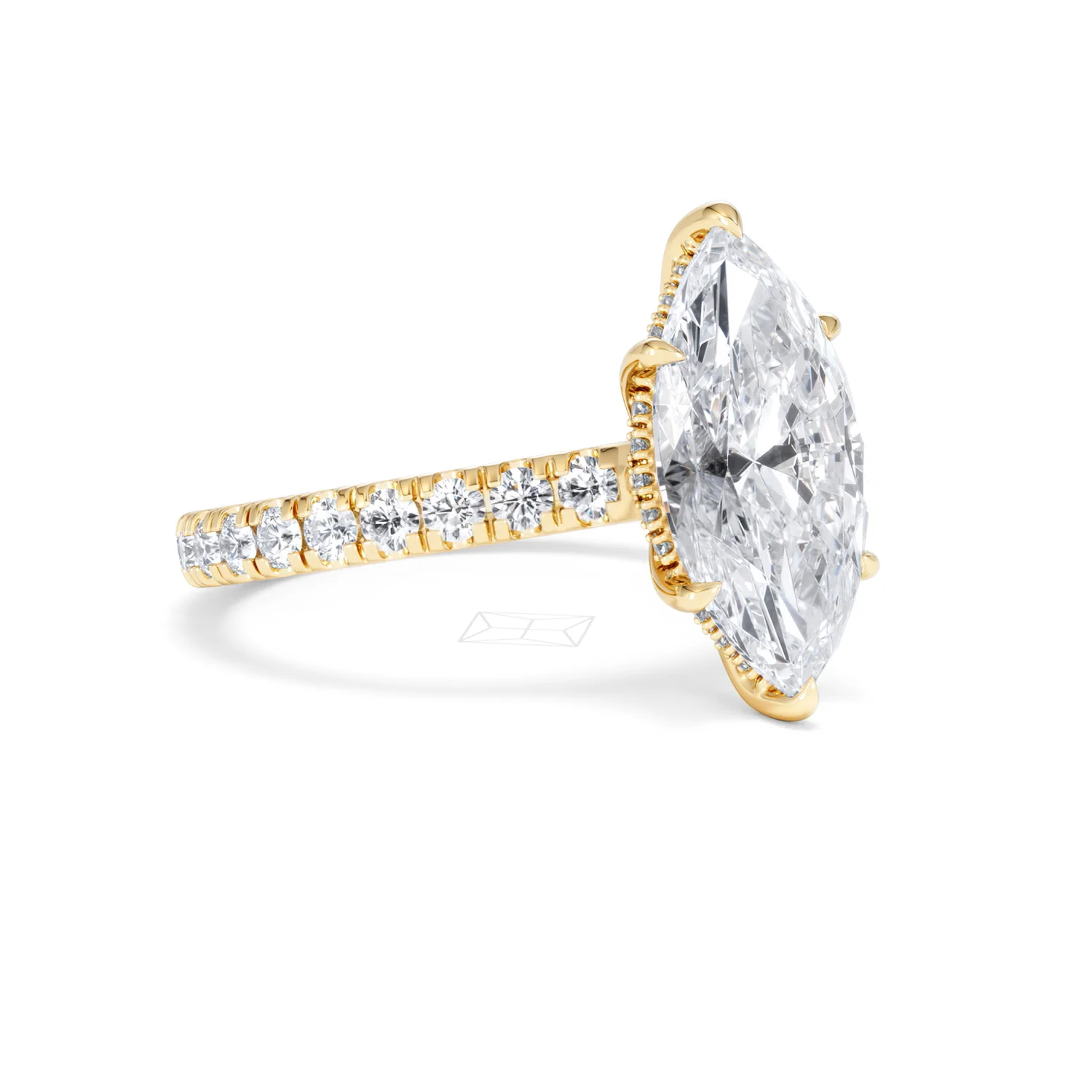 Amora Marquise 3.36ct Hidden Halo Lab Diamond Engagement Ring With Hidden Halo Set in 18K Gold - Image 16