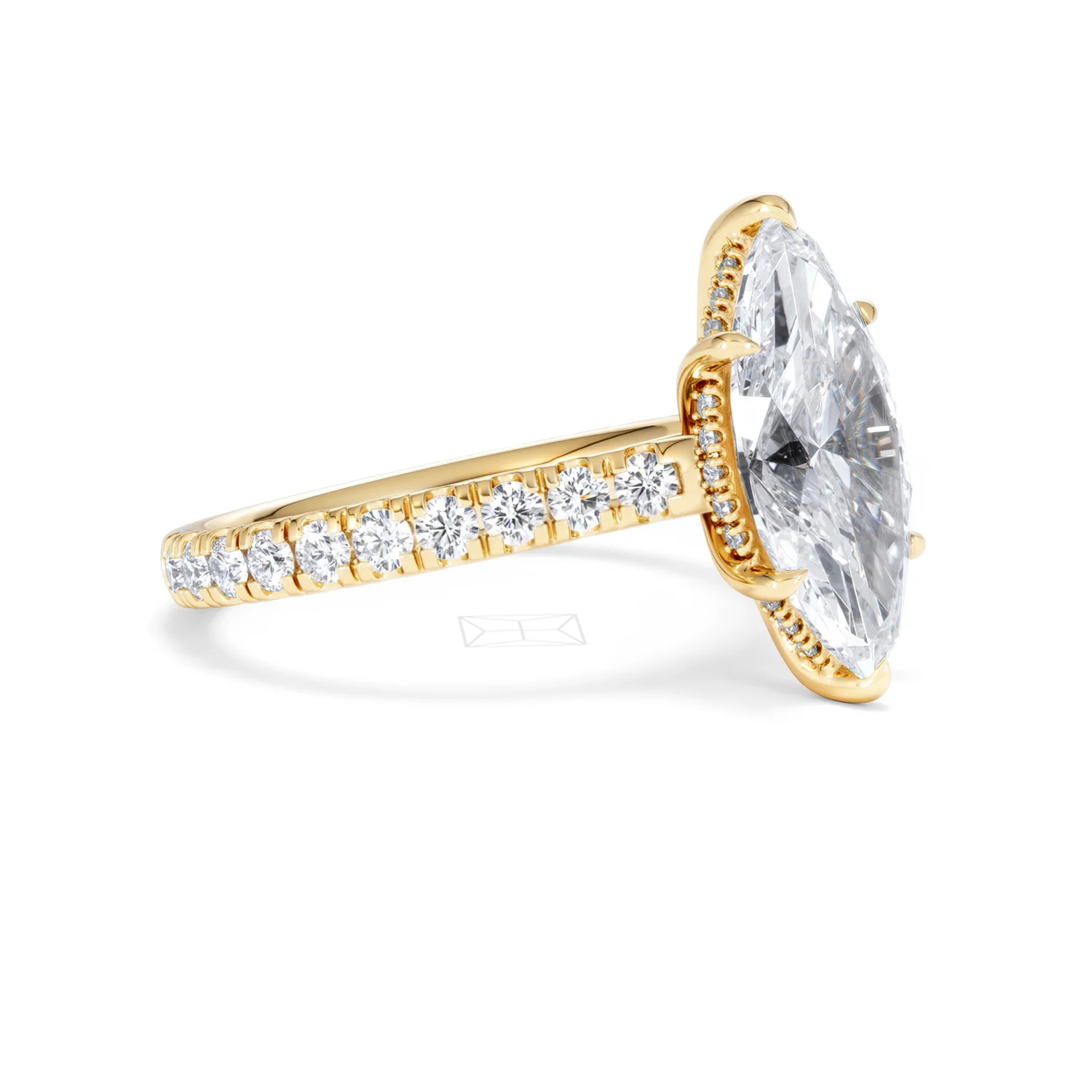 Amora Marquise 3.36ct Hidden Halo Lab Diamond Engagement Ring With Hidden Halo Set in 18K Gold - Image 19