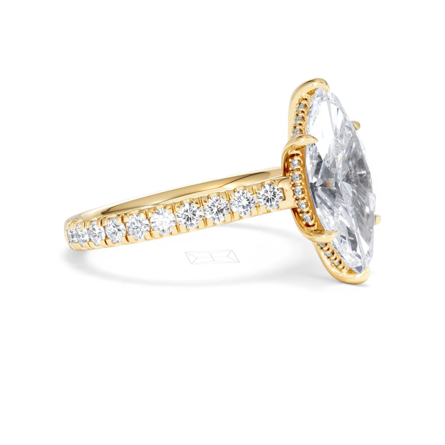 Amora Marquise 3.36ct Hidden Halo Lab Diamond Engagement Ring With Hidden Halo Set in 18K Gold - Image 20