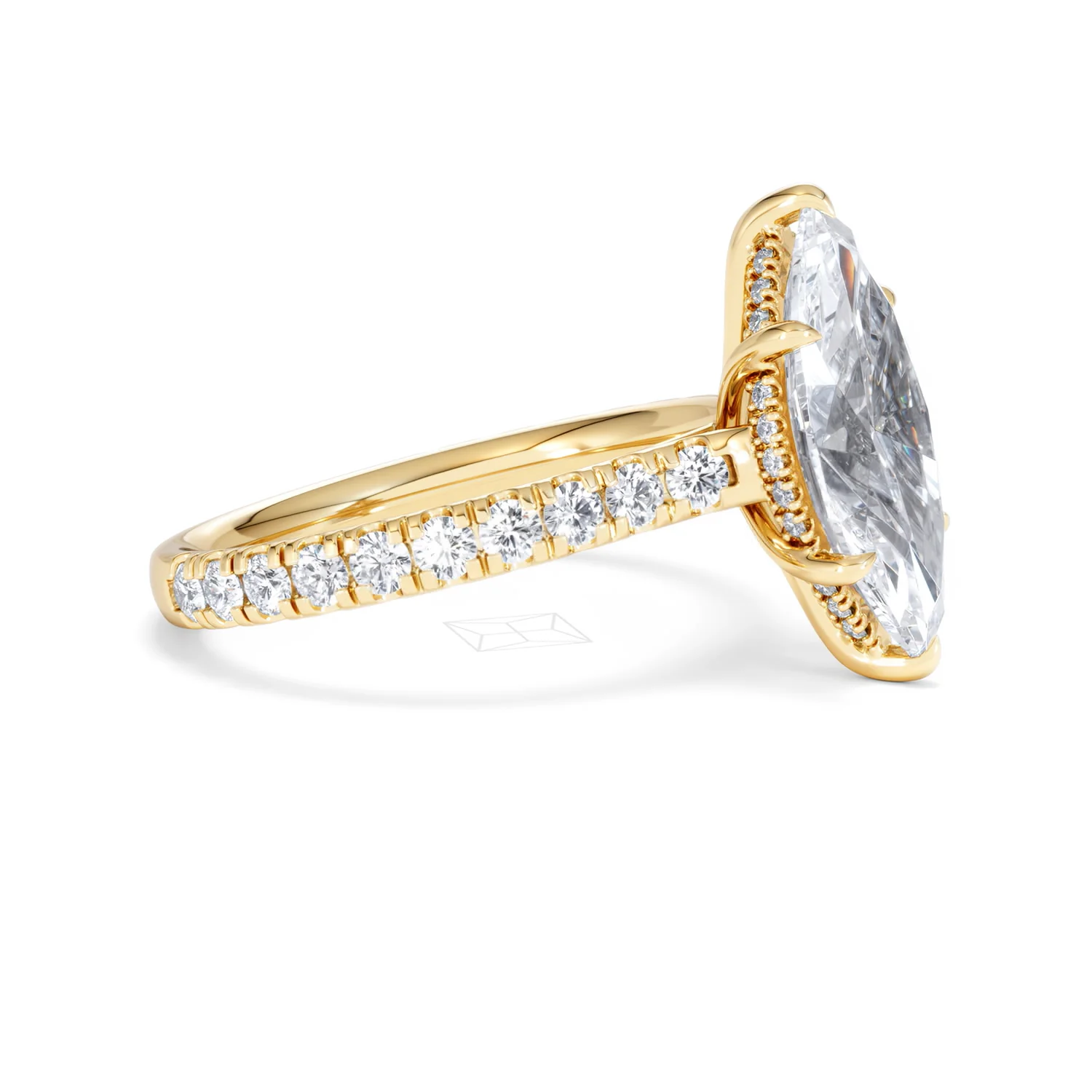 Amora Marquise 3.36ct Hidden Halo Lab Diamond Engagement Ring With Hidden Halo Set in 18K Gold - Image 22