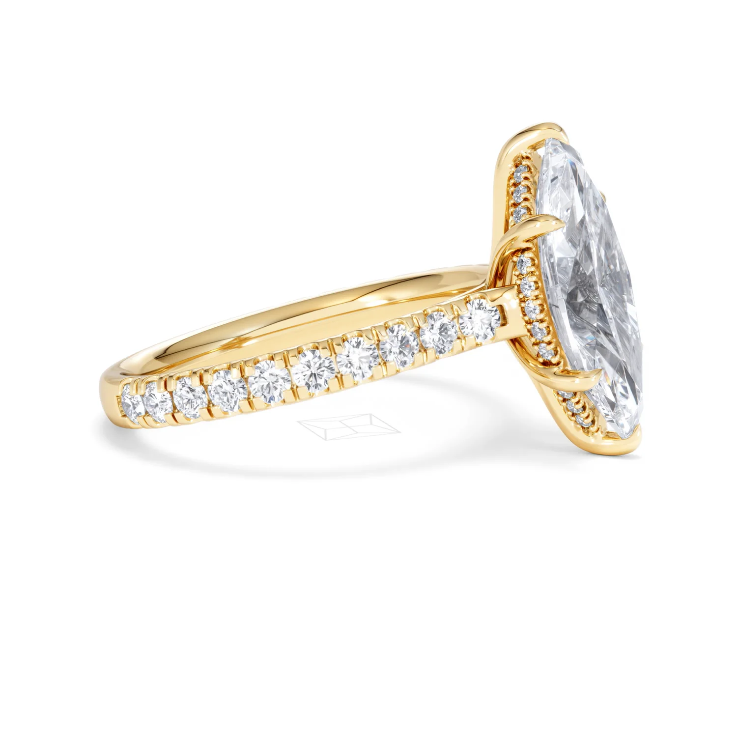 Amora Marquise 3.36ct Hidden Halo Lab Diamond Engagement Ring With Hidden Halo Set in 18K Gold - Image 23