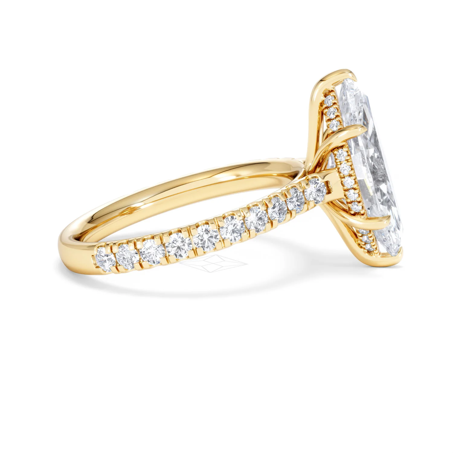 Amora Marquise 3.36ct Hidden Halo Lab Diamond Engagement Ring With Hidden Halo Set in 18K Gold - Image 27