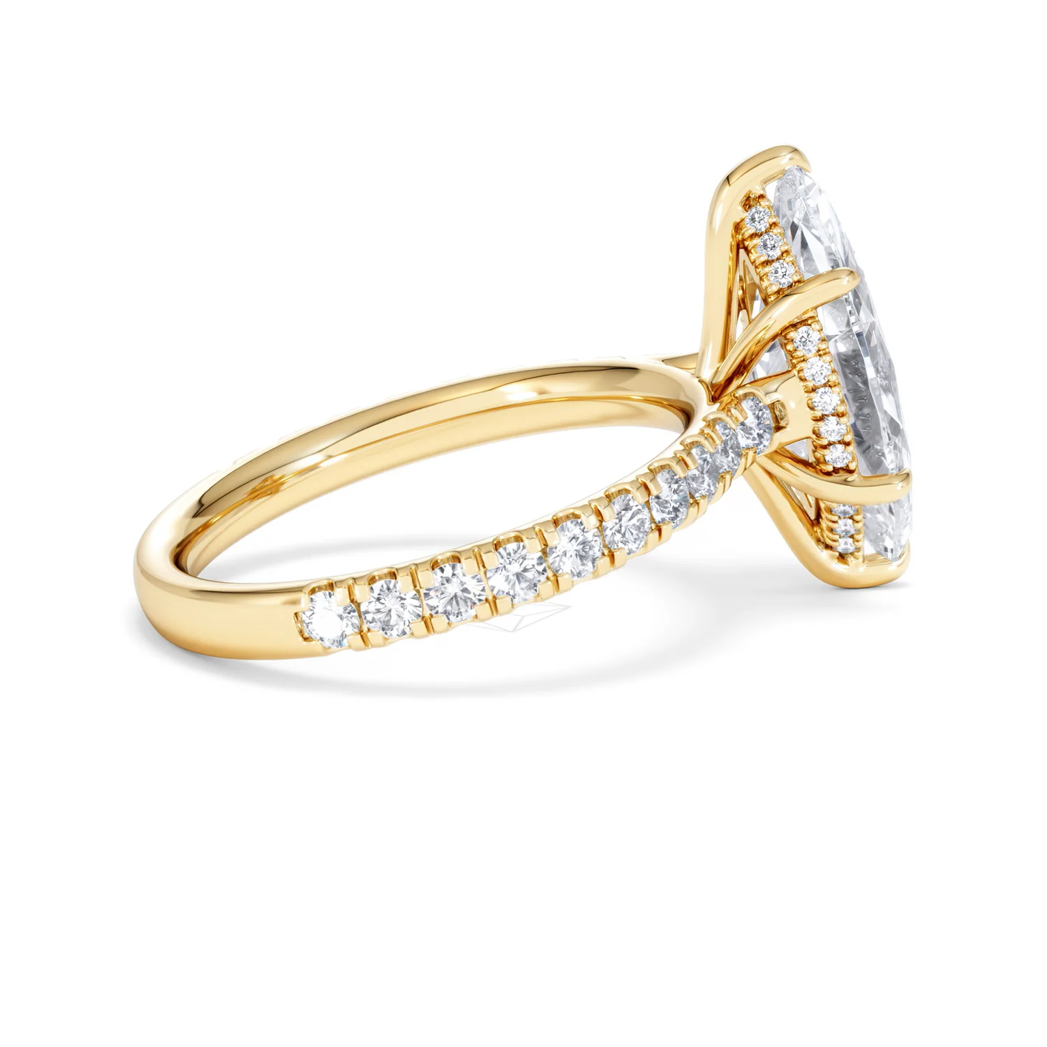Amora Marquise 3.36ct Hidden Halo Lab Diamond Engagement Ring With Hidden Halo Set in 18K Gold - Image 31