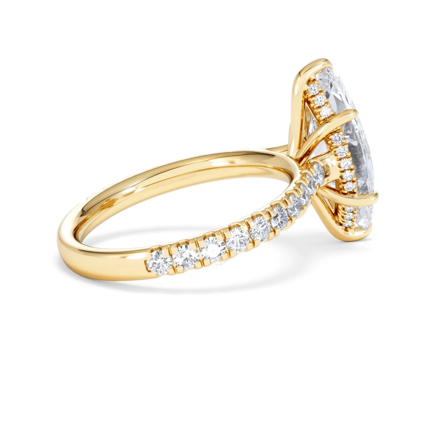 Amora Marquise 3.36ct Hidden Halo Lab Diamond Engagement Ring With Hidden Halo Set in 18K Gold - Image 33