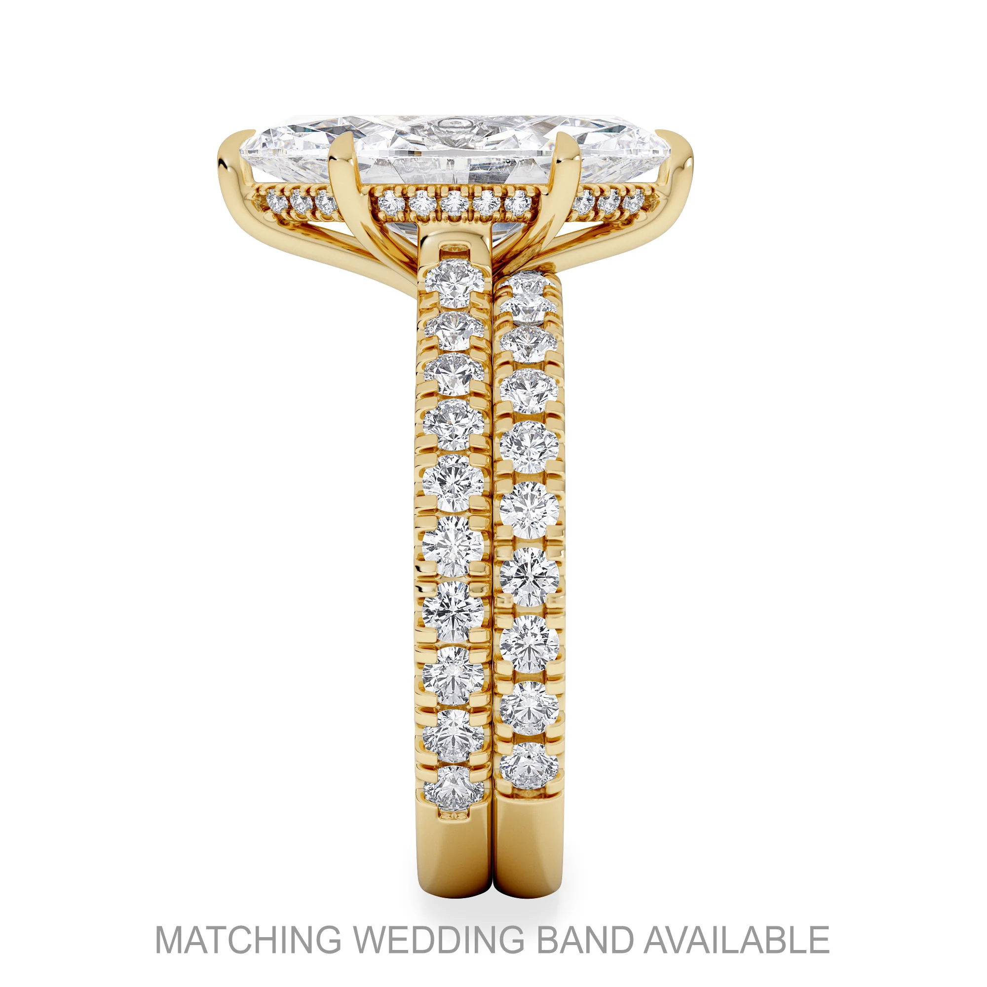 Amora Marquise 3.36ct Hidden Halo Lab Diamond Engagement Ring With Hidden Halo Set in 18K Gold - Image 5
