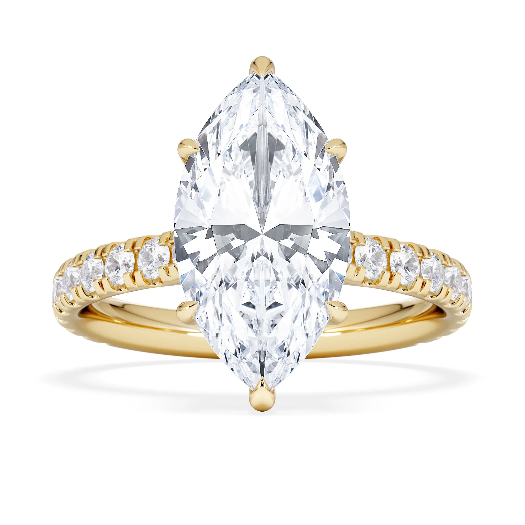 Amora Marquise 3.36ct Hidden Halo Lab Diamond Engagement Ring With Hidden Halo Set in 18K Gold - Image 6