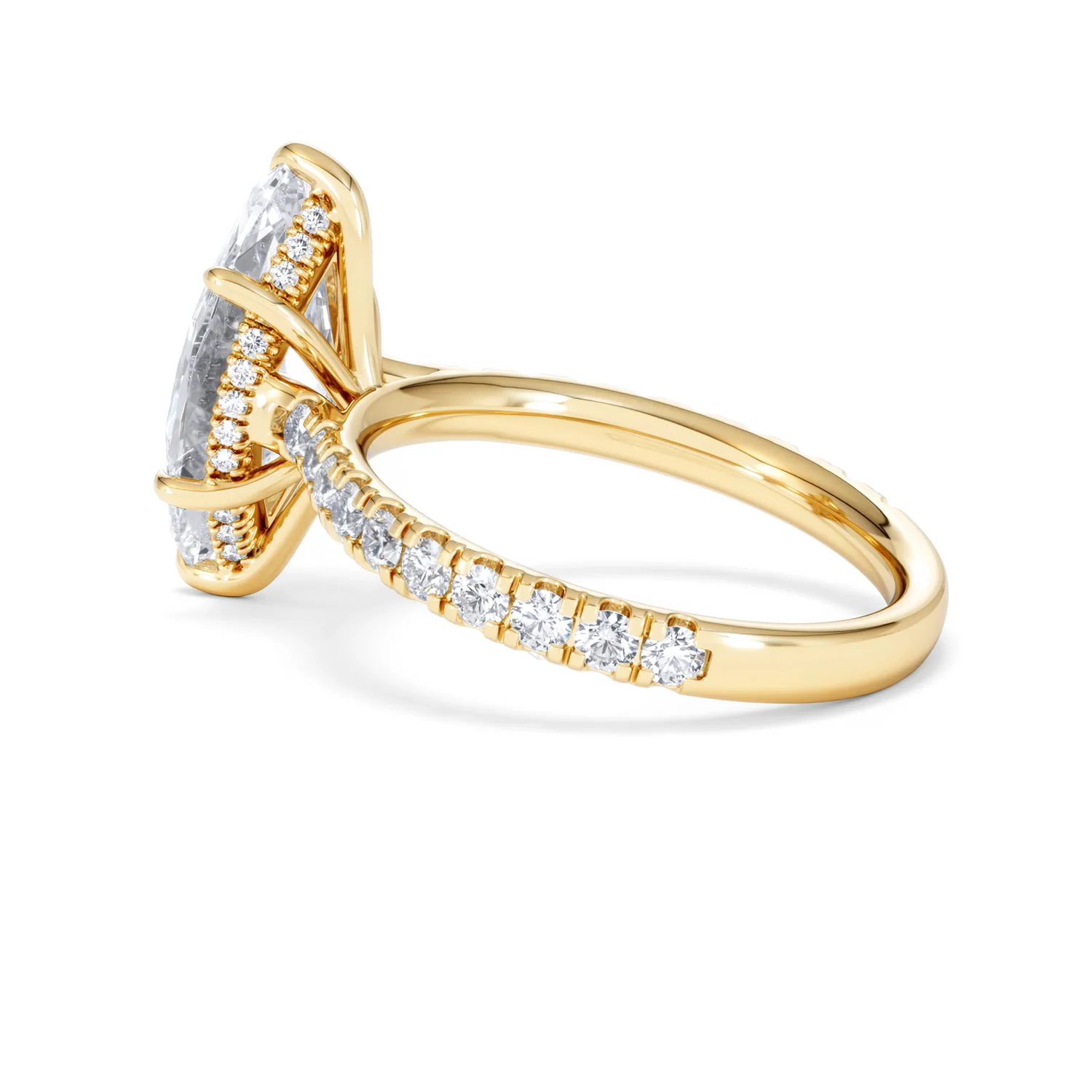 Amora Marquise 3.36ct Hidden Halo Lab Diamond Engagement Ring With Hidden Halo Set in 18K Gold - Image 62