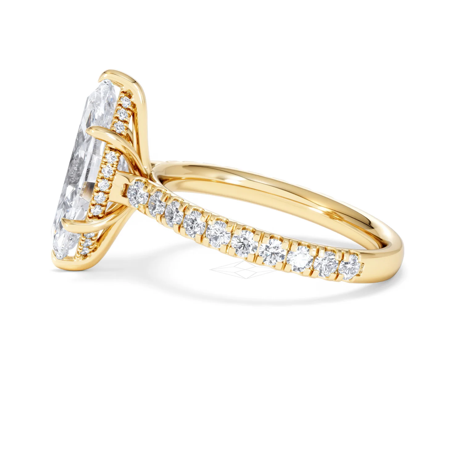 Amora Marquise 3.36ct Hidden Halo Lab Diamond Engagement Ring With Hidden Halo Set in 18K Gold - Image 68