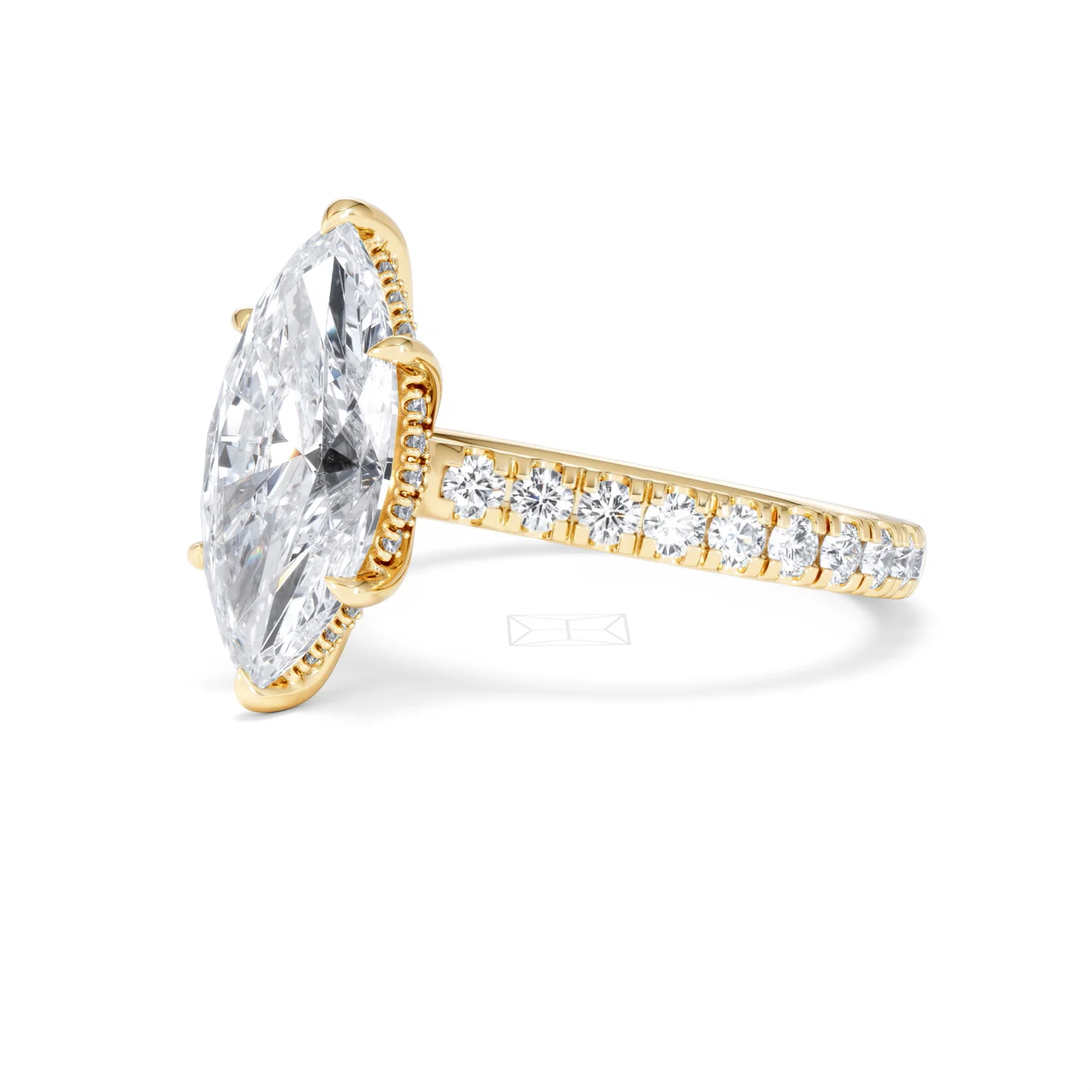 Amora Marquise 3.36ct Hidden Halo Lab Diamond Engagement Ring With Hidden Halo Set in 18K Gold - Image 78