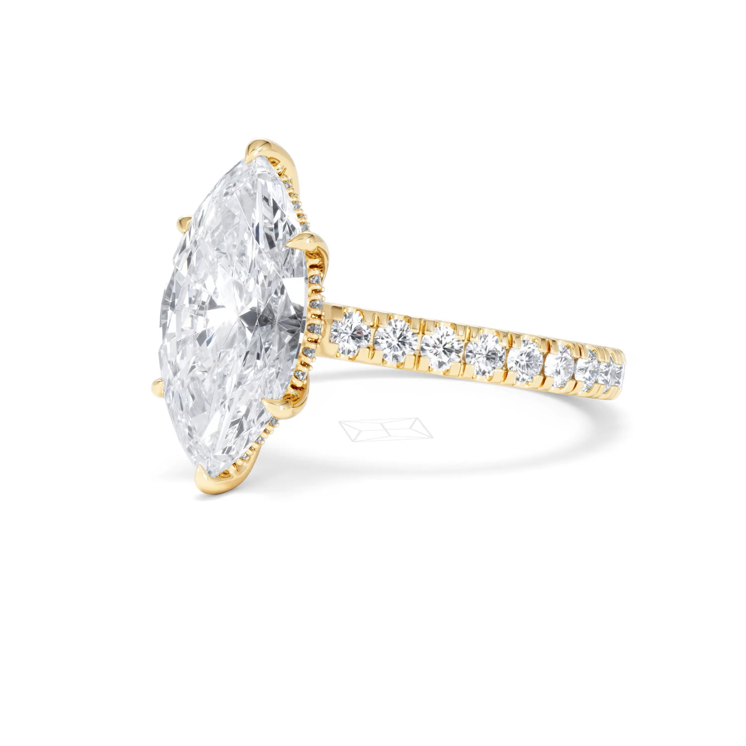 Amora Marquise 3.36ct Hidden Halo Lab Diamond Engagement Ring With Hidden Halo Set in 18K Gold - Image 80