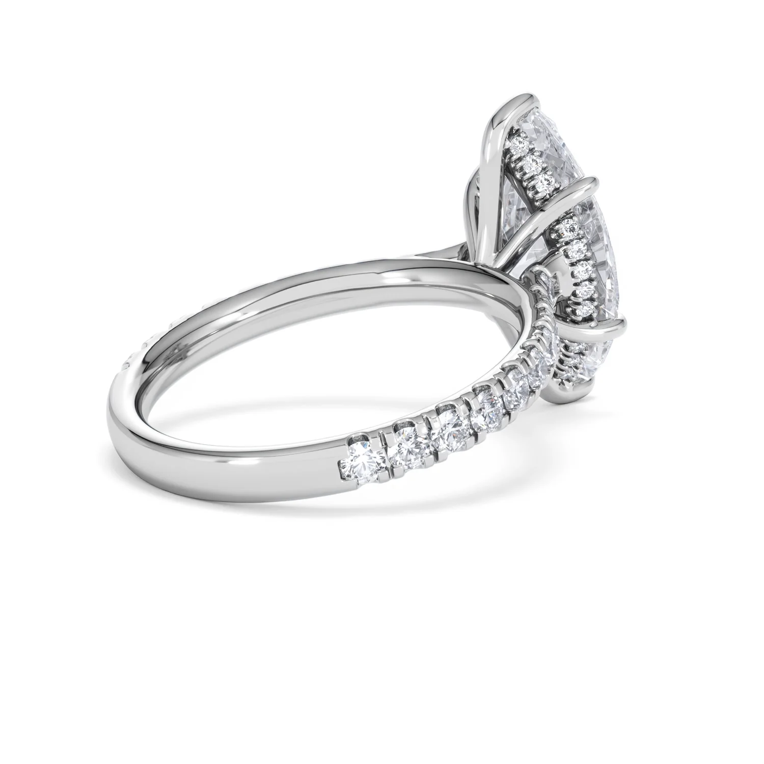 Amora Marquise 3.36ct Hidden Halo Lab Diamond Engagement Ring With Side Stones Set in 18K White Gold - Image 37