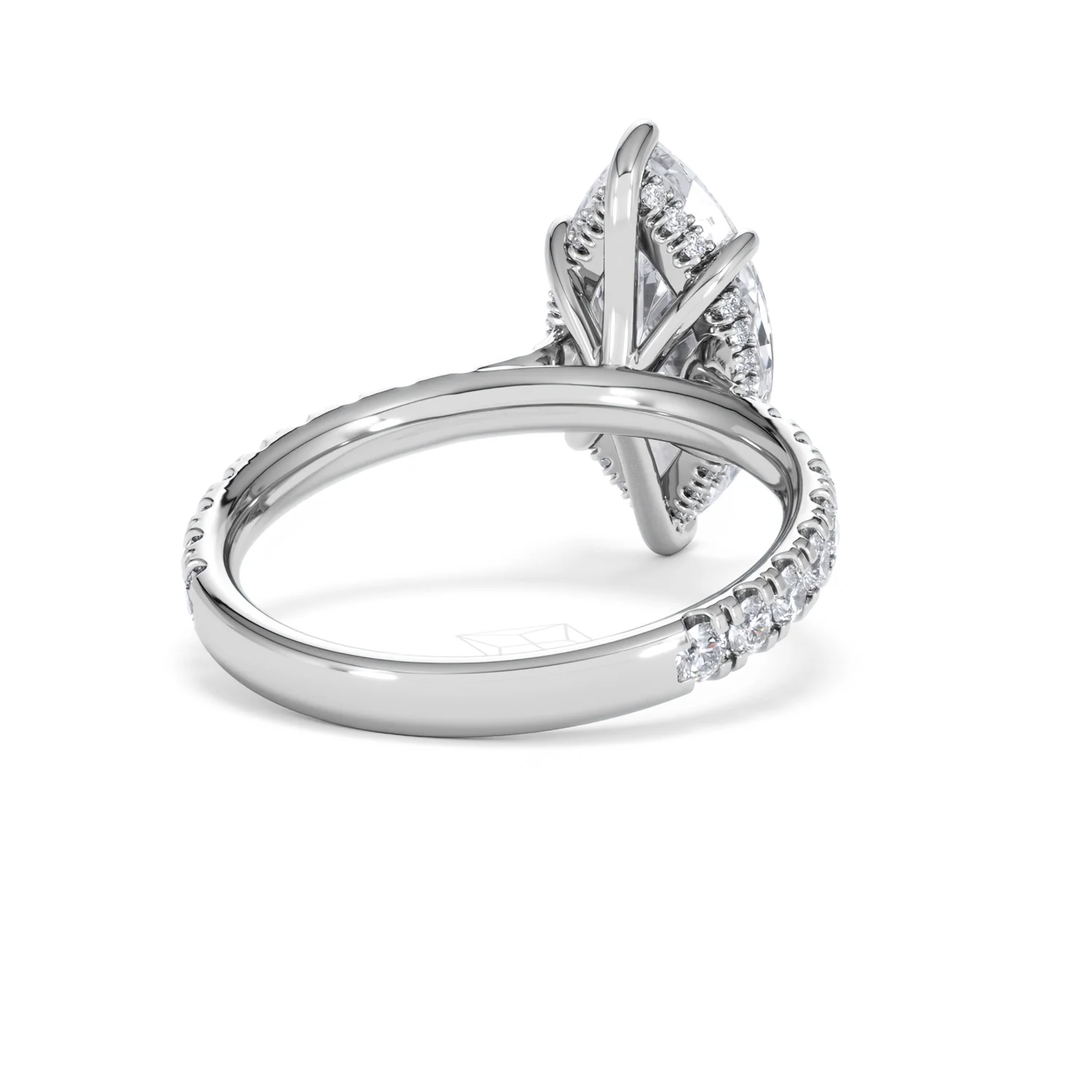 Amora Marquise 3.36ct Hidden Halo Lab Diamond Engagement Ring With Side Stones Set in 18K White Gold - Image 43