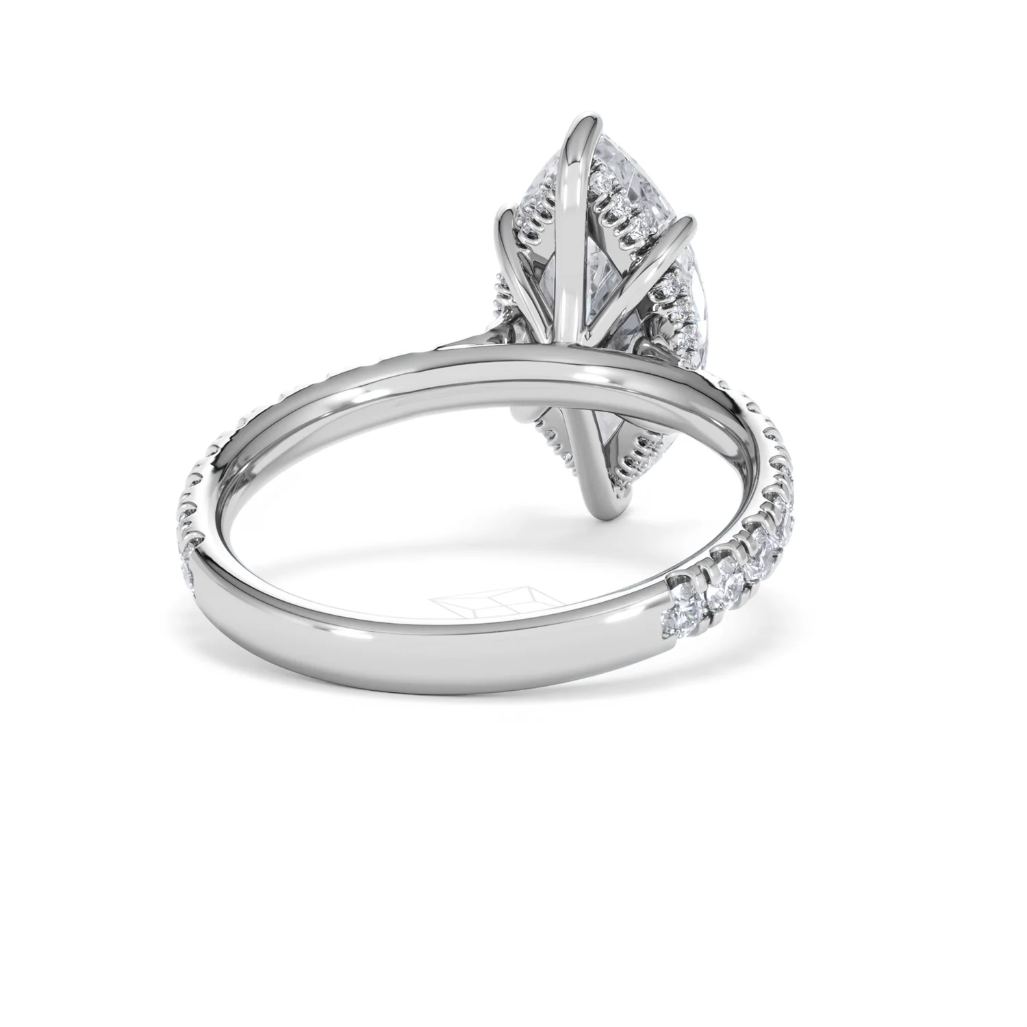 Amora Marquise 3.36ct Hidden Halo Lab Diamond Engagement Ring With Side Stones Set in 18K White Gold - Image 44